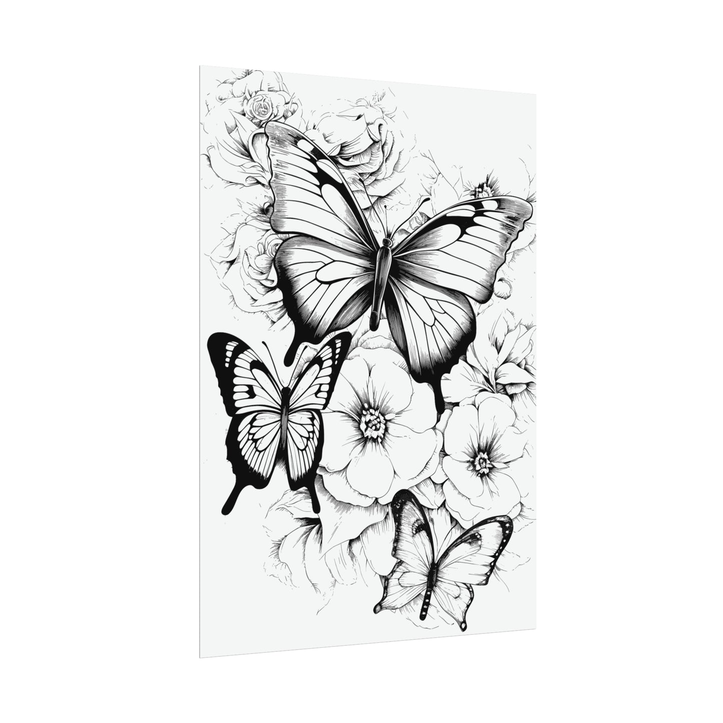 Butterfly Coloring Art Posters