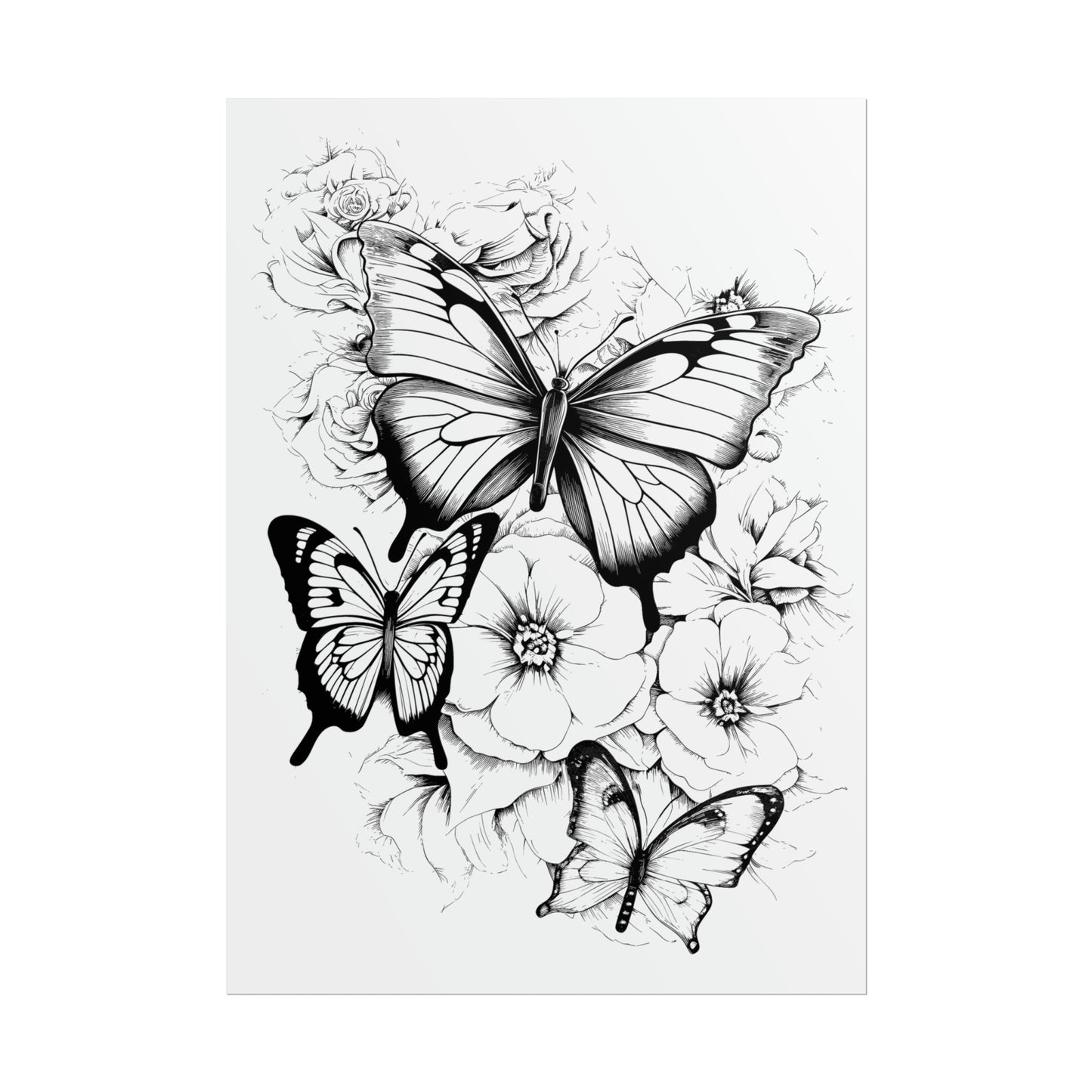 Butterfly Coloring Art Posters