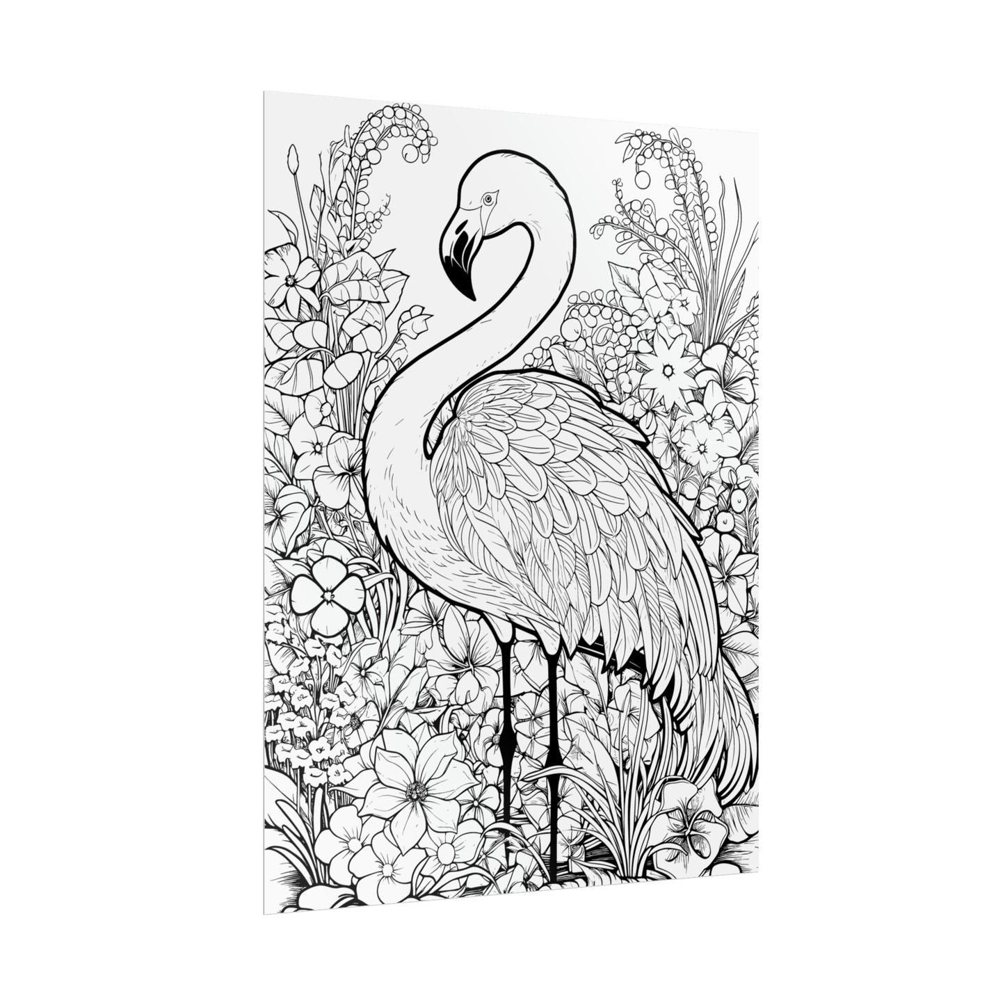 Flamingo Exotic Bird Coloring Art Posters