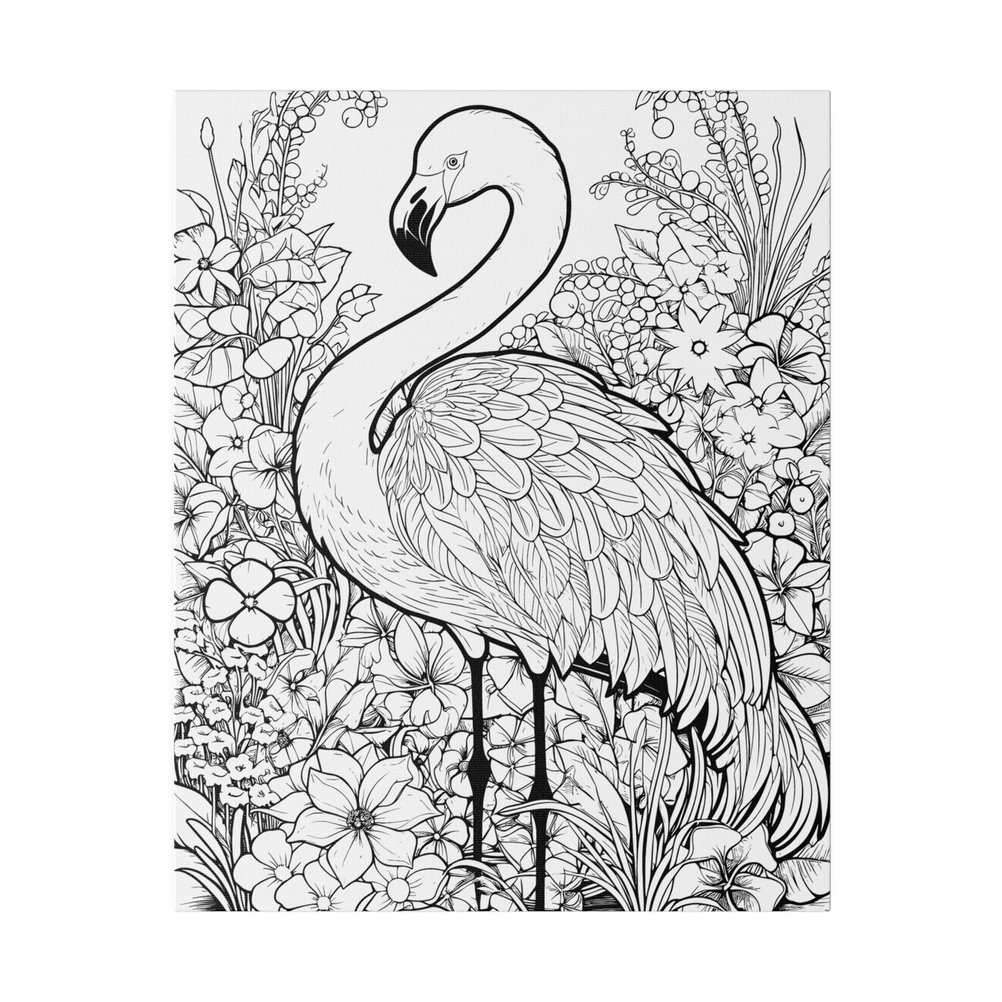 Copy of Flamingo Coloring Canvas, Stretched, 0.75"