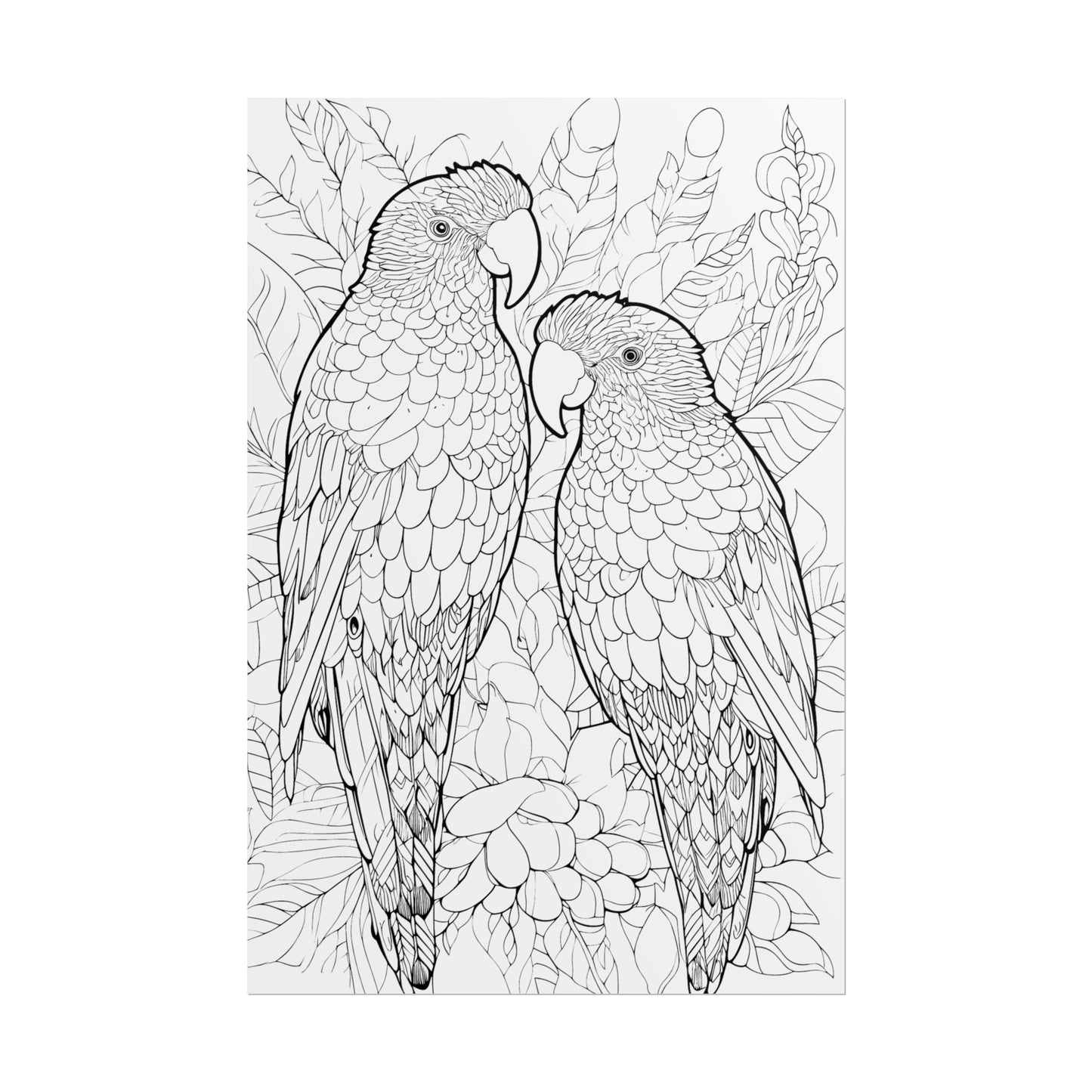 Amazon Parrots Exotic Bird Coloring Art Posters