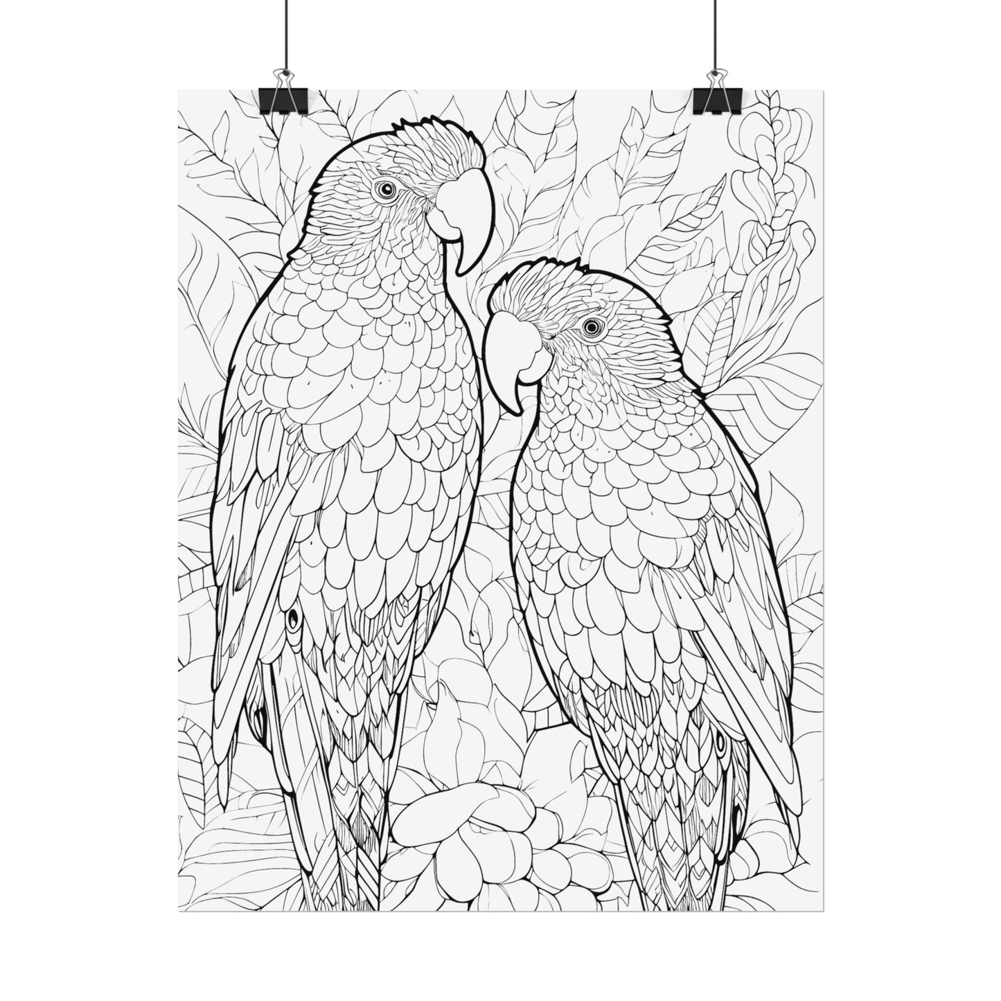 Amazon Parrots Exotic Bird Coloring Art Posters