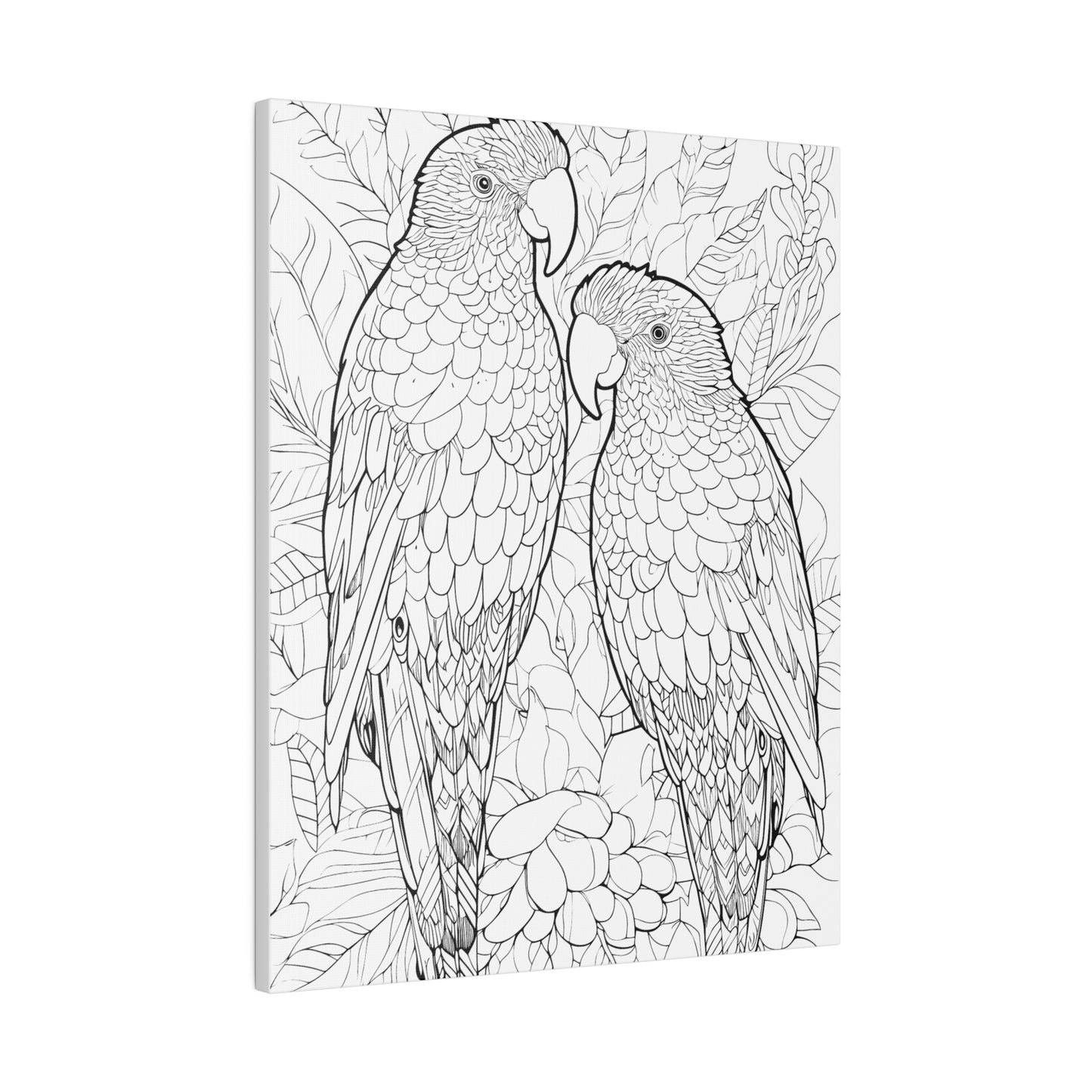 Amazon Parrots Coloring Canvas, Stretched, 0.75"