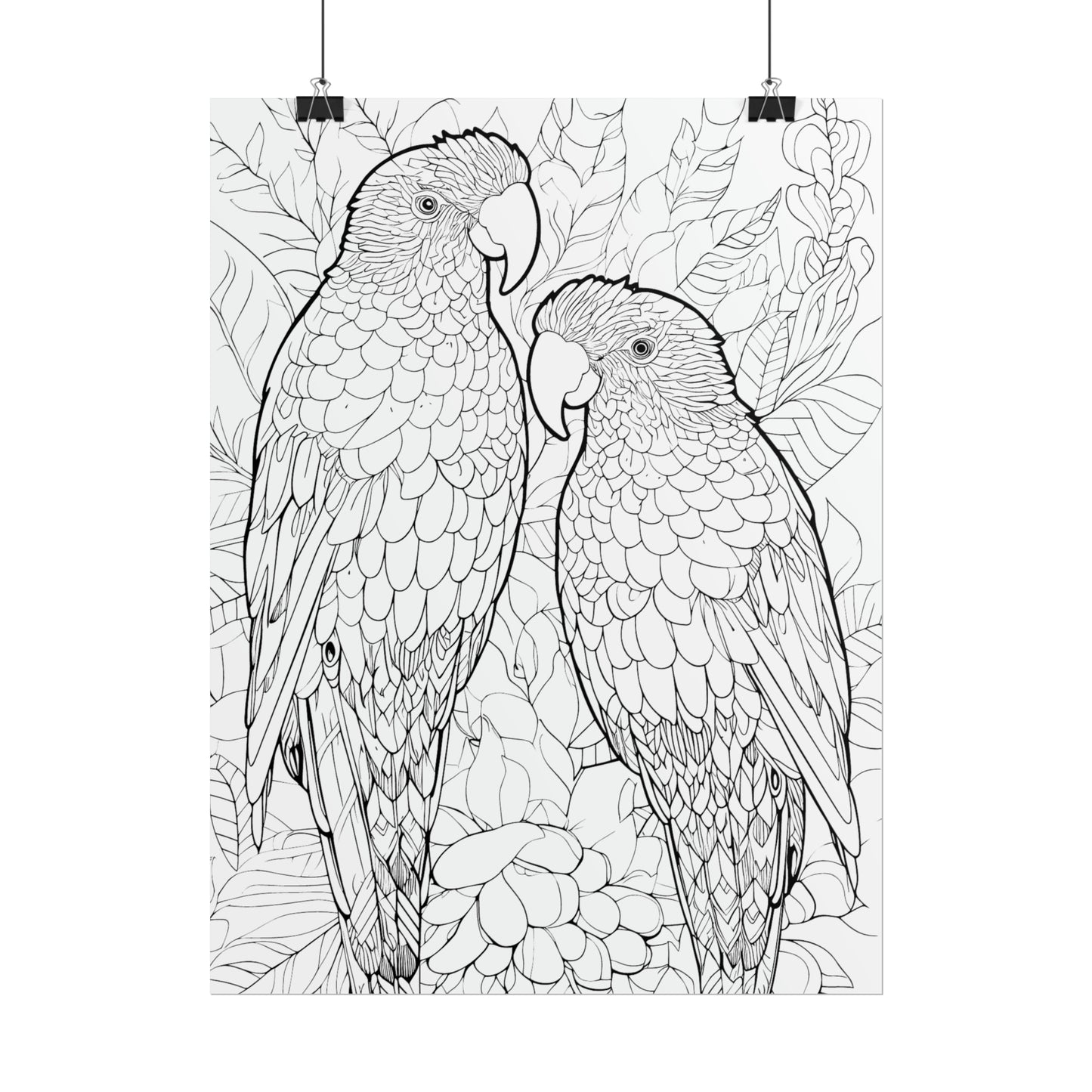 Amazon Parrots Exotic Bird Coloring Art Posters