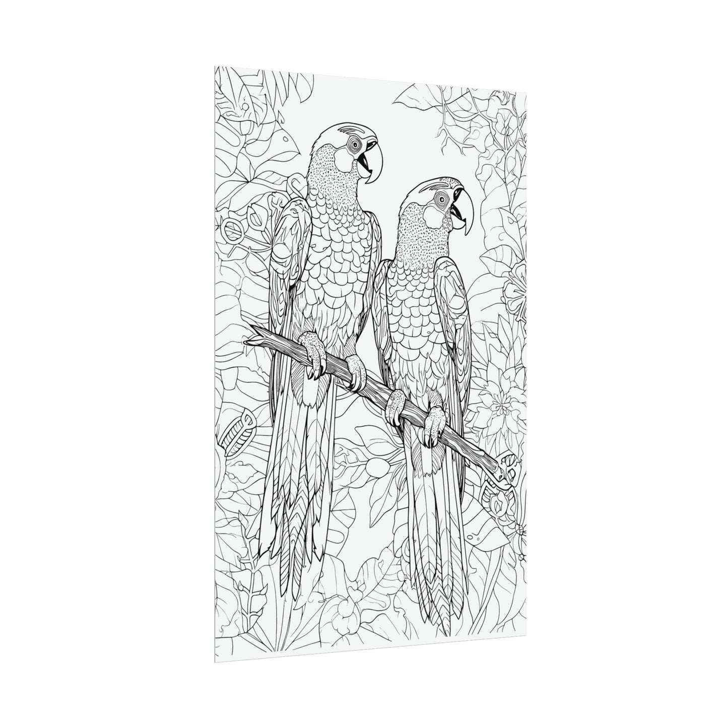 Macaw Parrots Exotic Bird Coloring Art Posters