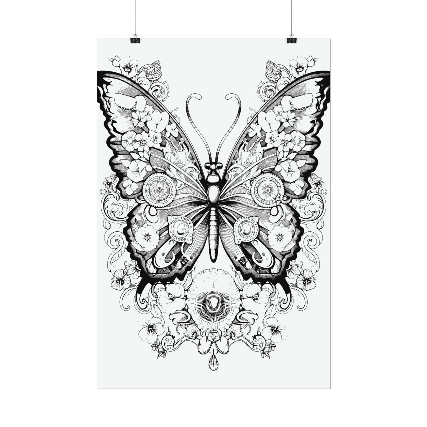 Butterfly Coloring Art Posters