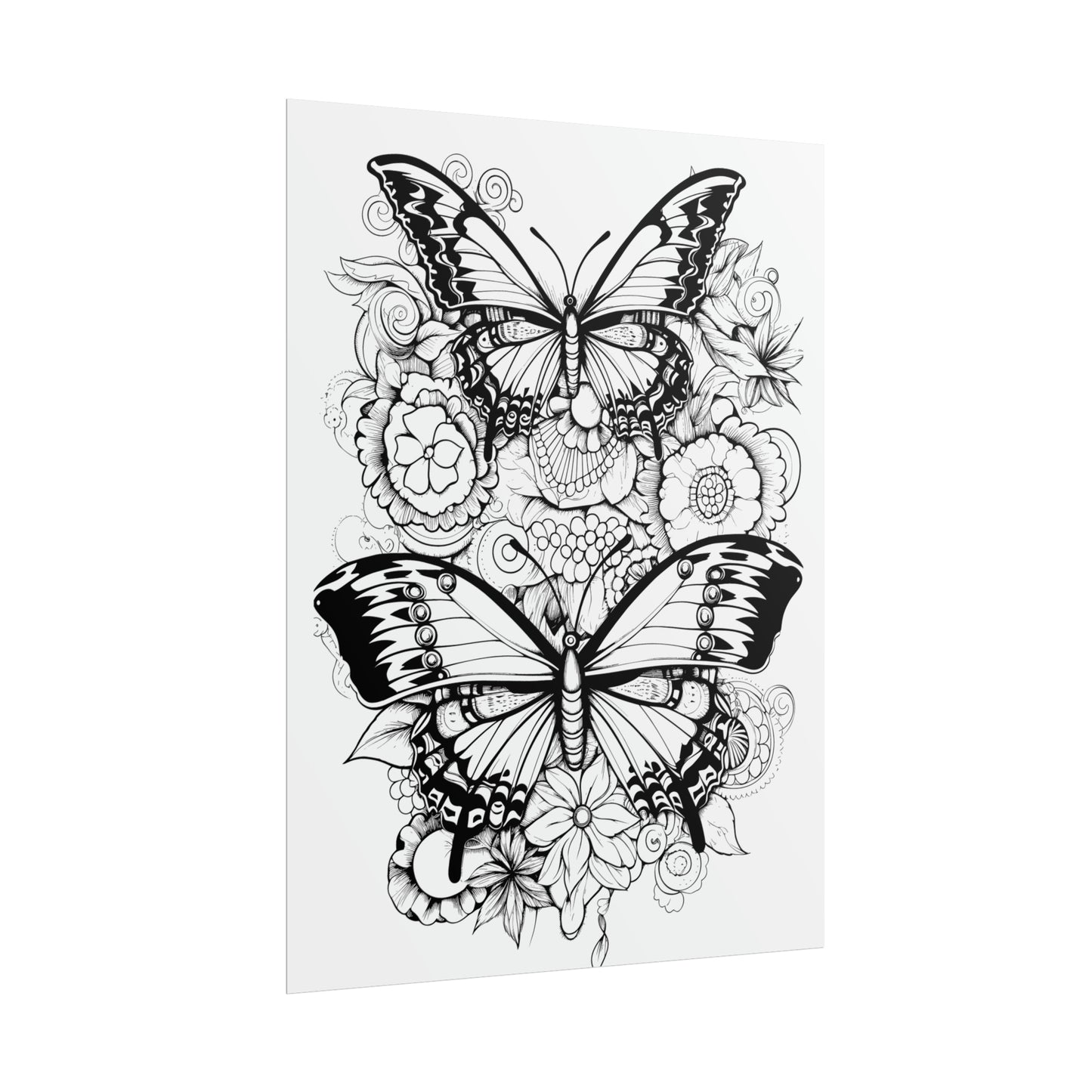 Butterfly Coloring Art Posters