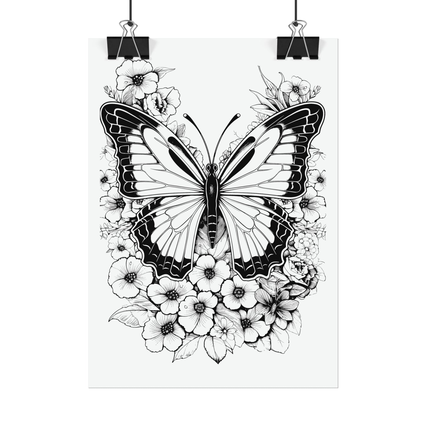 Butterfly Coloring Art Posters