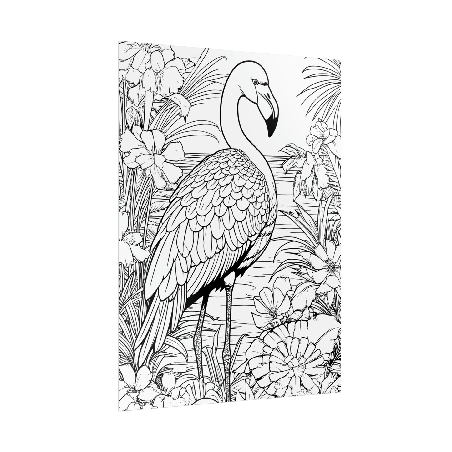 Flamingo Exotic Bird Coloring Art Posters