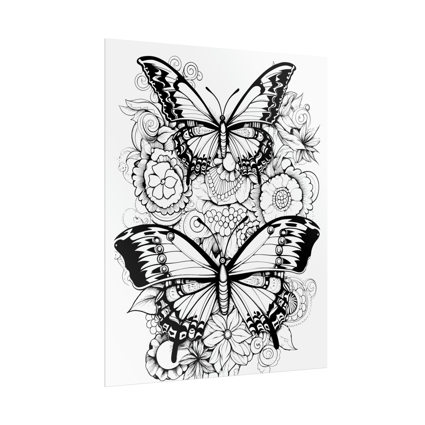 Butterfly Coloring Art Posters