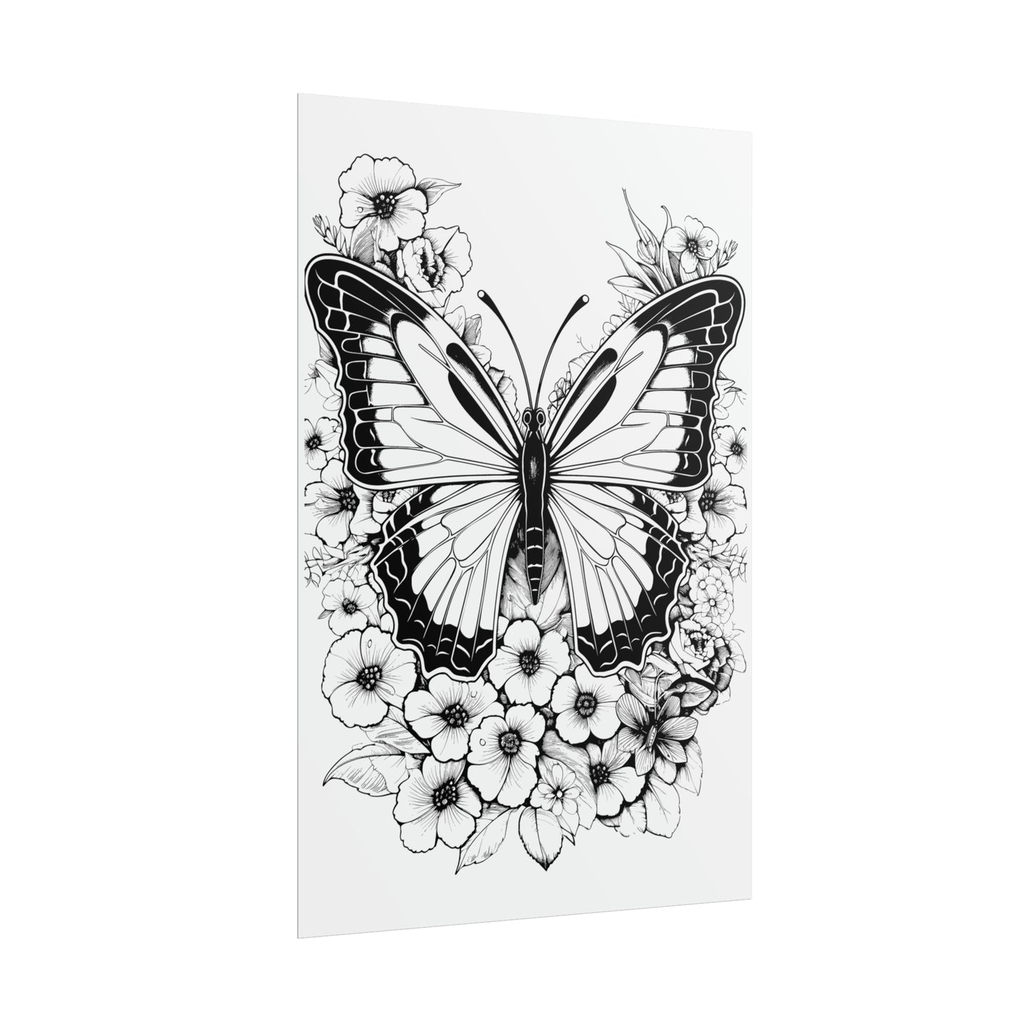 Butterfly Coloring Art Posters