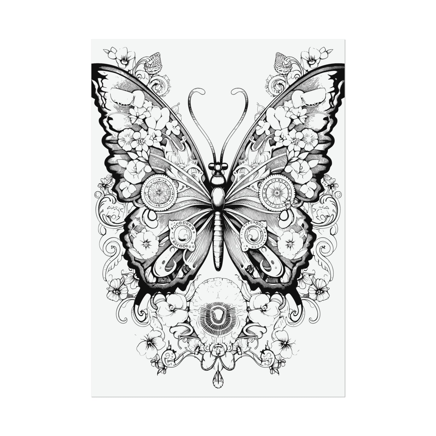 Butterfly Coloring Art Posters