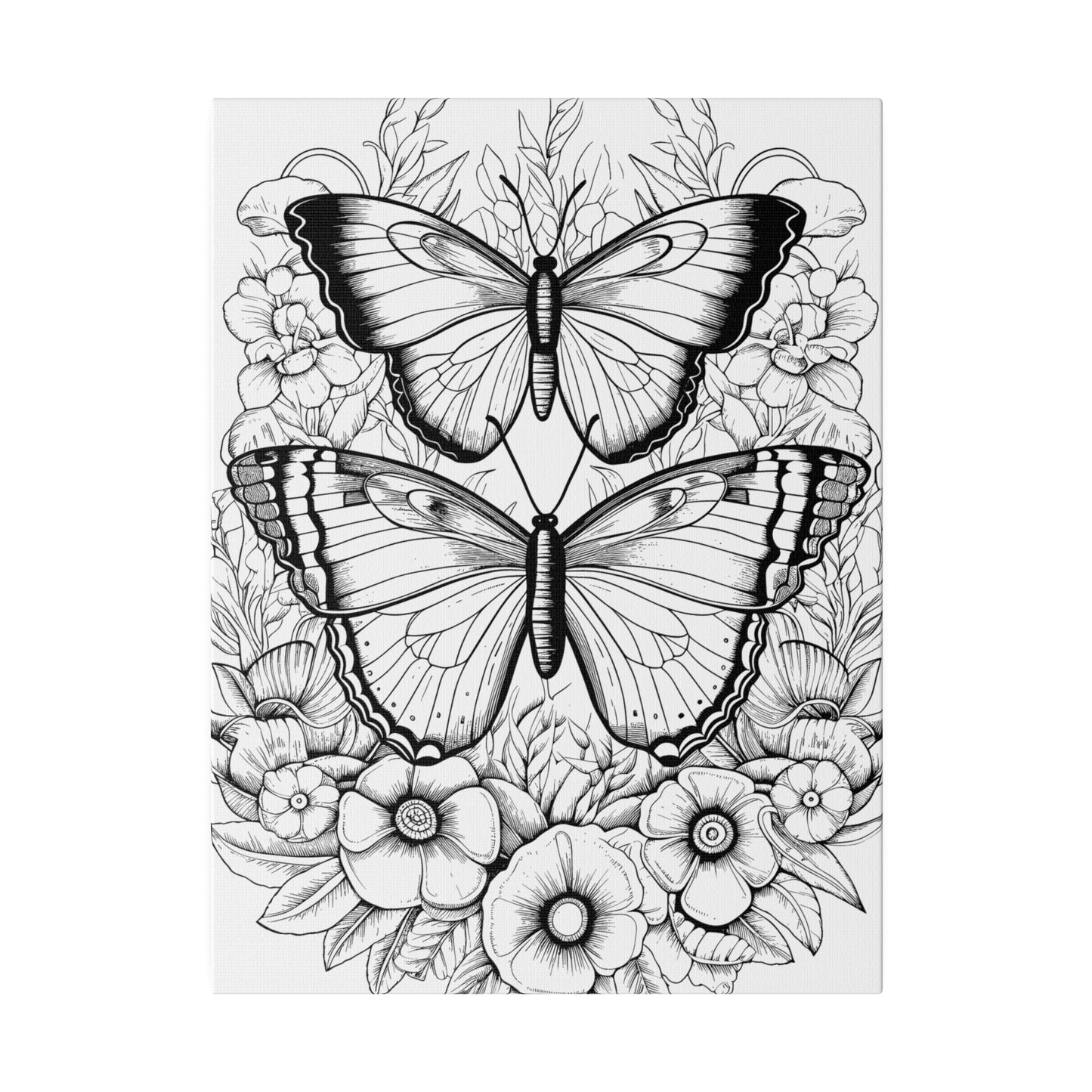 Butterfly Coloring Canvas, Stretched, 0.75"