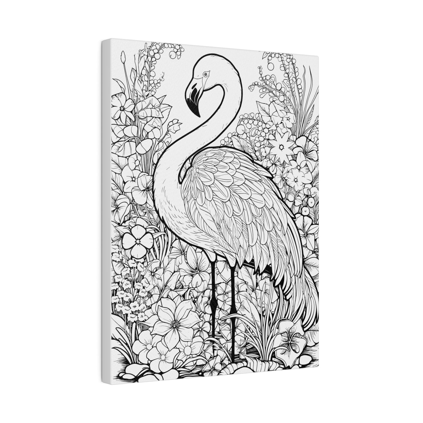 Copy of Flamingo Coloring Canvas, Stretched, 0.75"