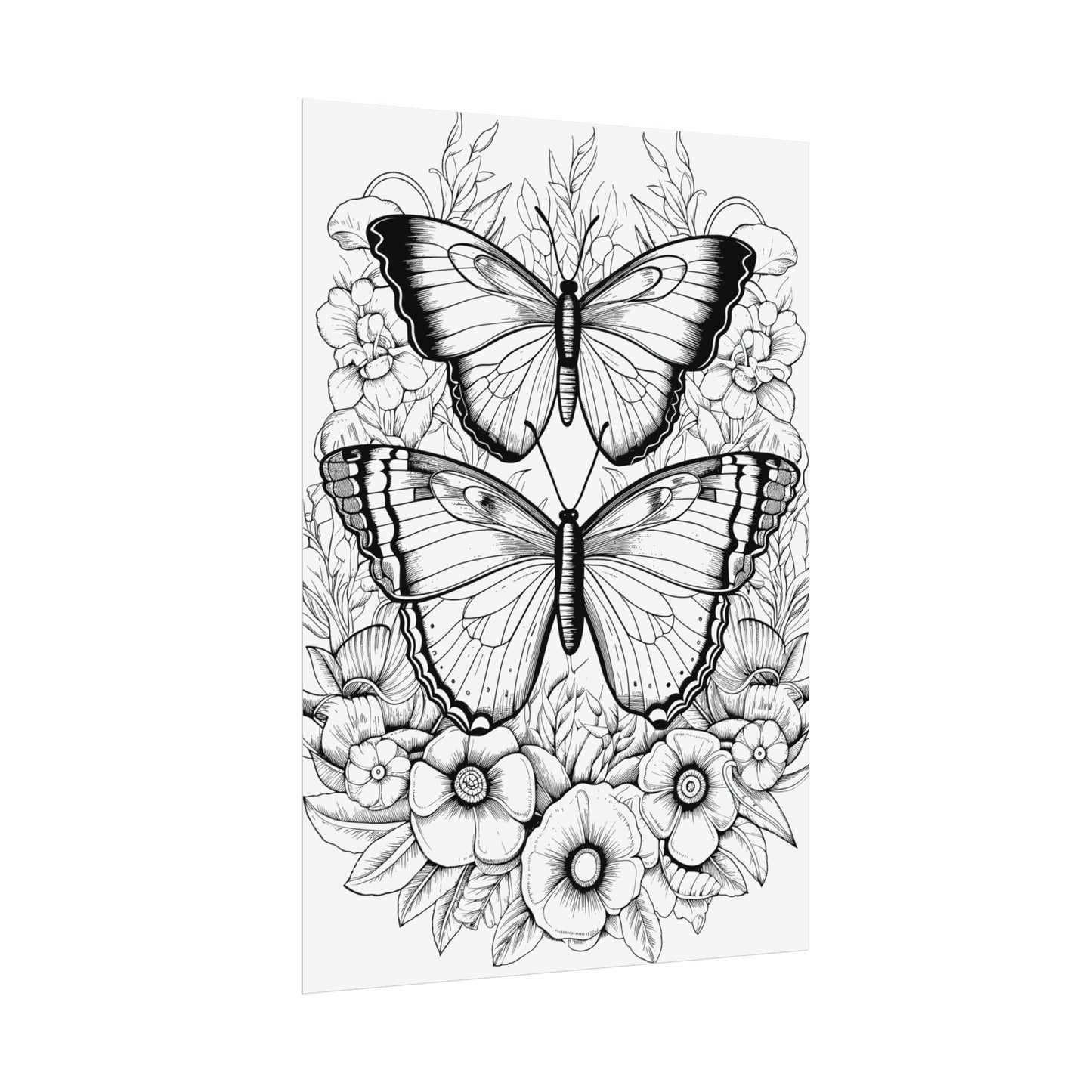 Butterfly Coloring Art Posters