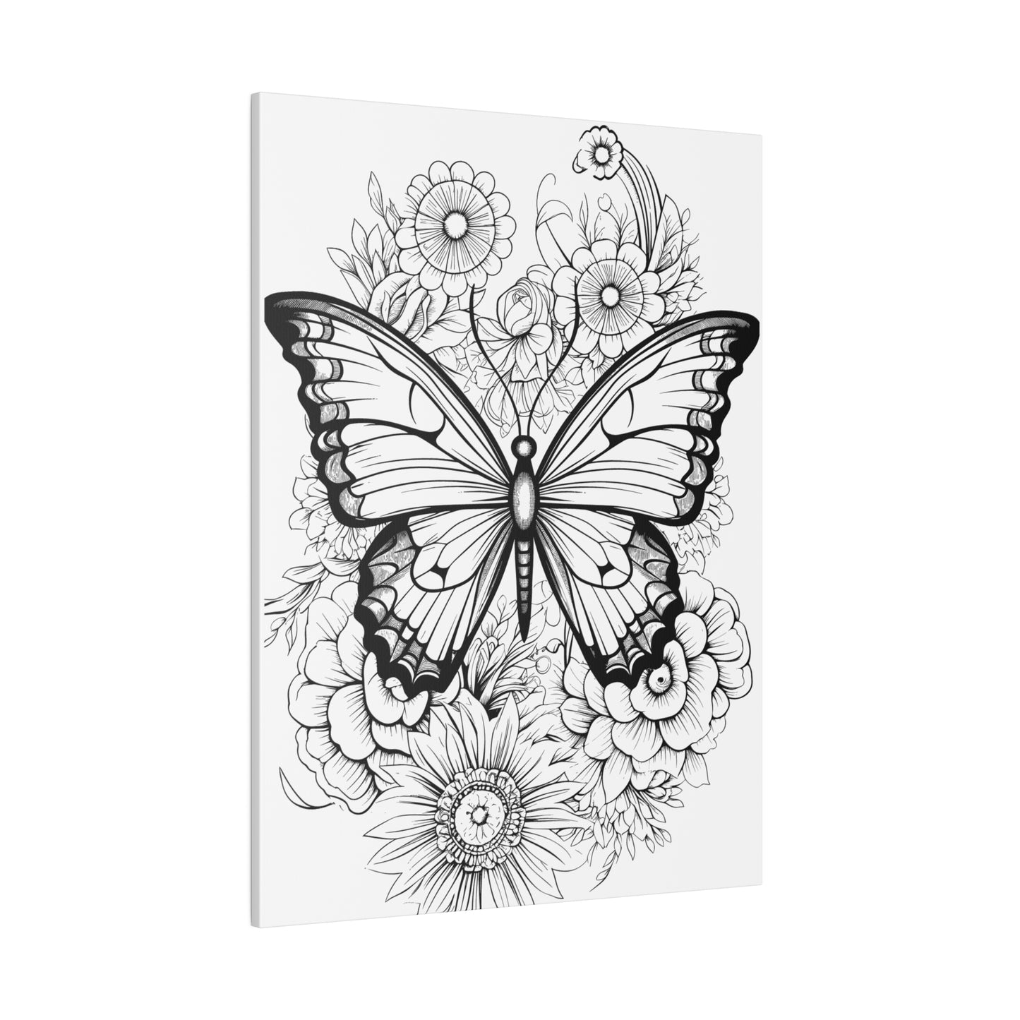 Butterfly Coloring Canvas, Stretched, 0.75"