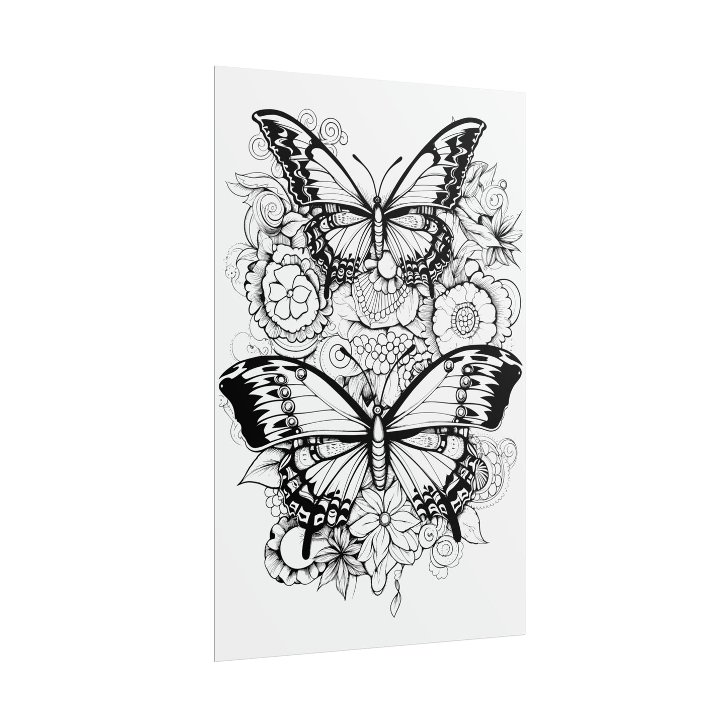 Butterfly Coloring Art Posters