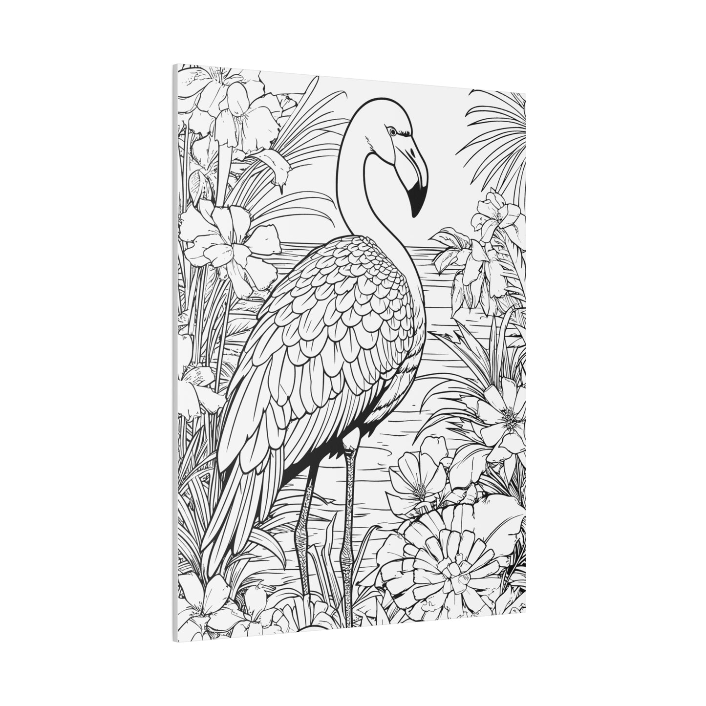 Flamingo Coloring Canvas, Stretched, 0.75"