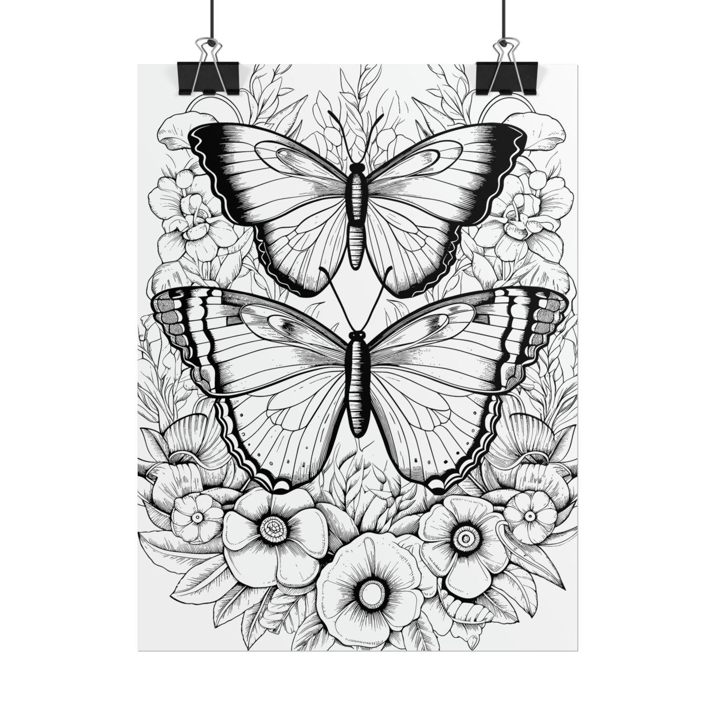 Butterfly Coloring Art Posters