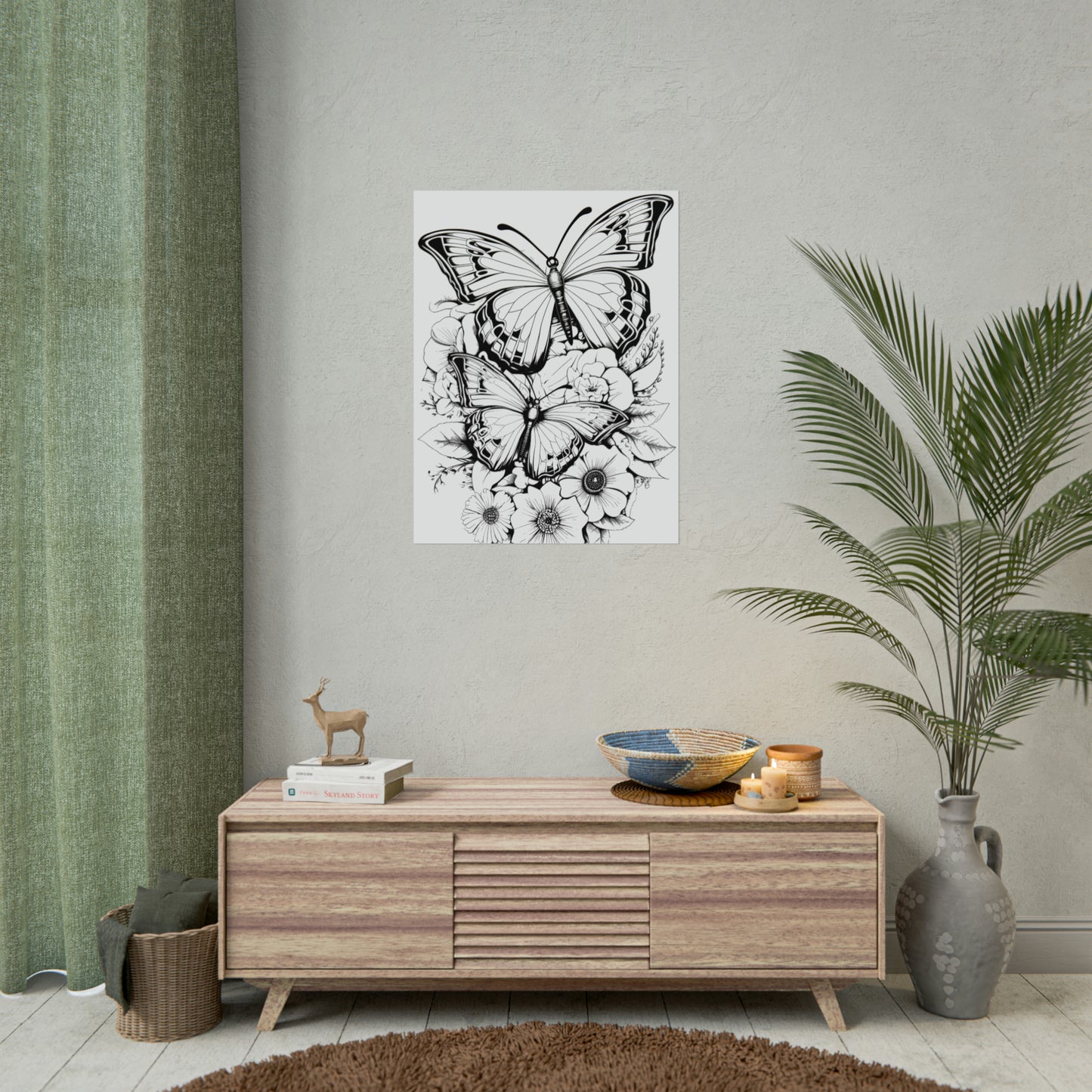 Butterfly Coloring Art Posters