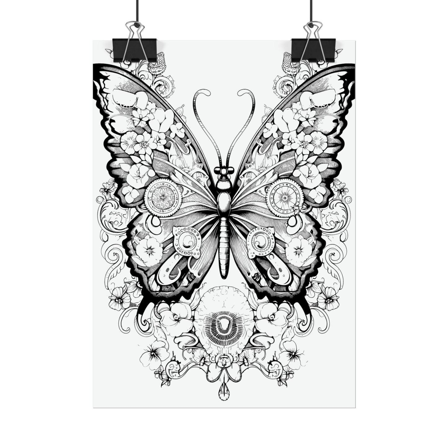 Butterfly Coloring Art Posters