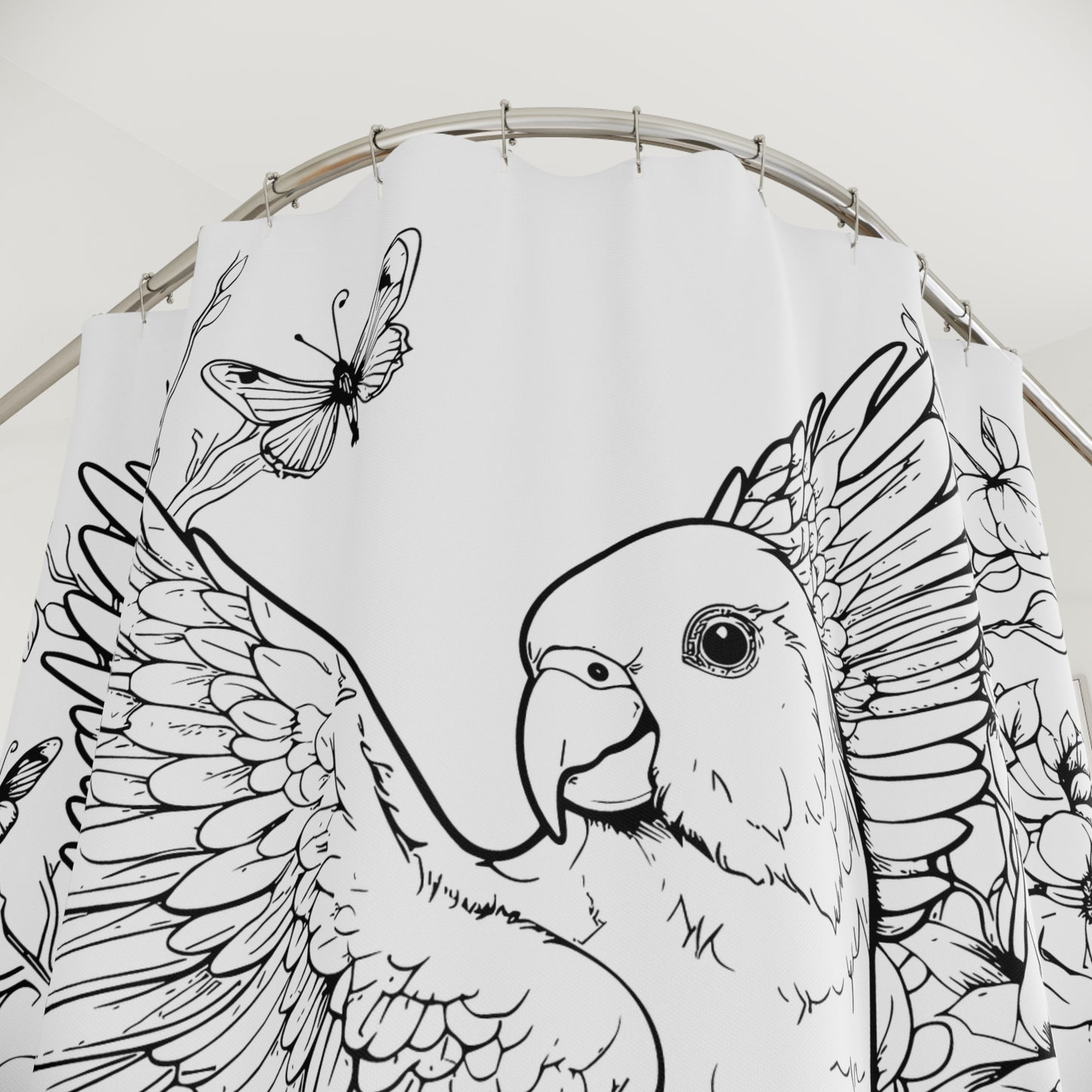 Parakeet Pen & Ink Art Shower Curtain