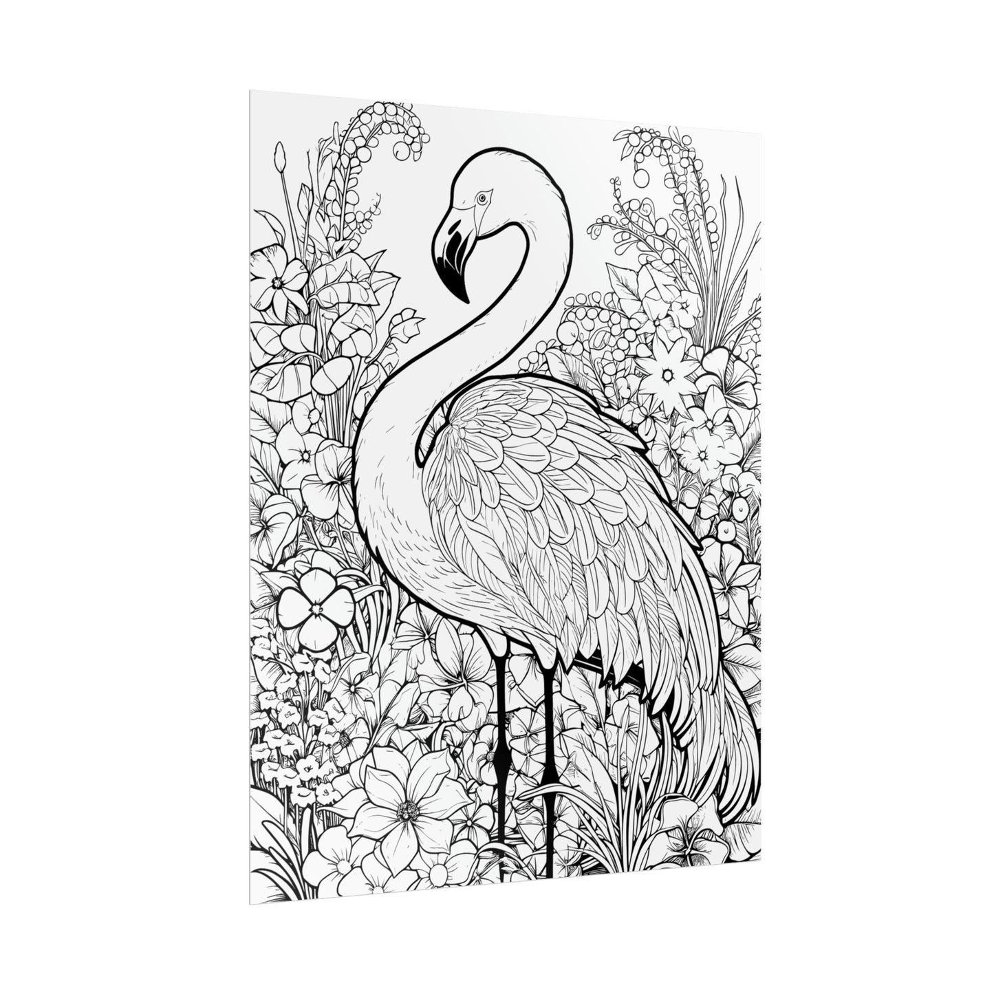 Flamingo Exotic Bird Coloring Art Posters