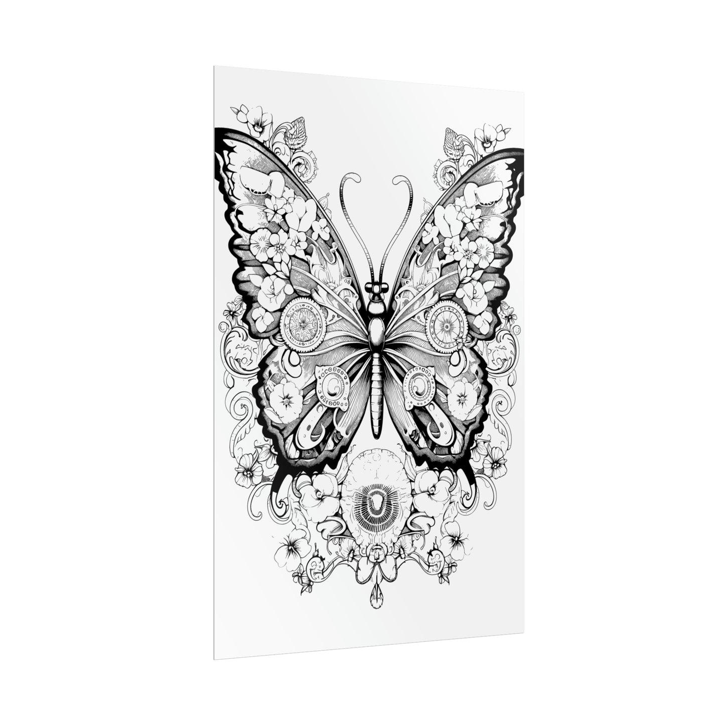 Butterfly Coloring Art Posters