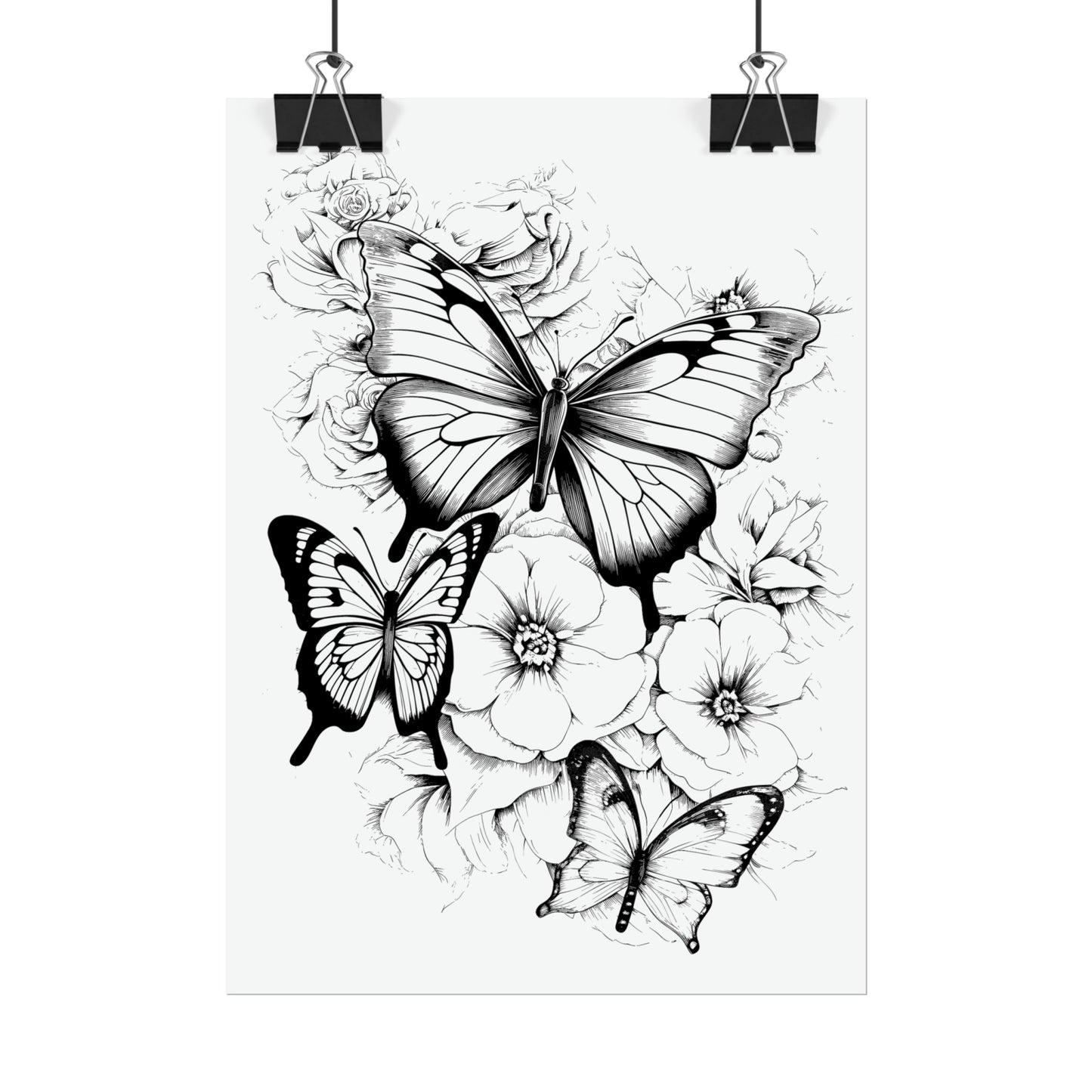 Butterfly Coloring Art Posters