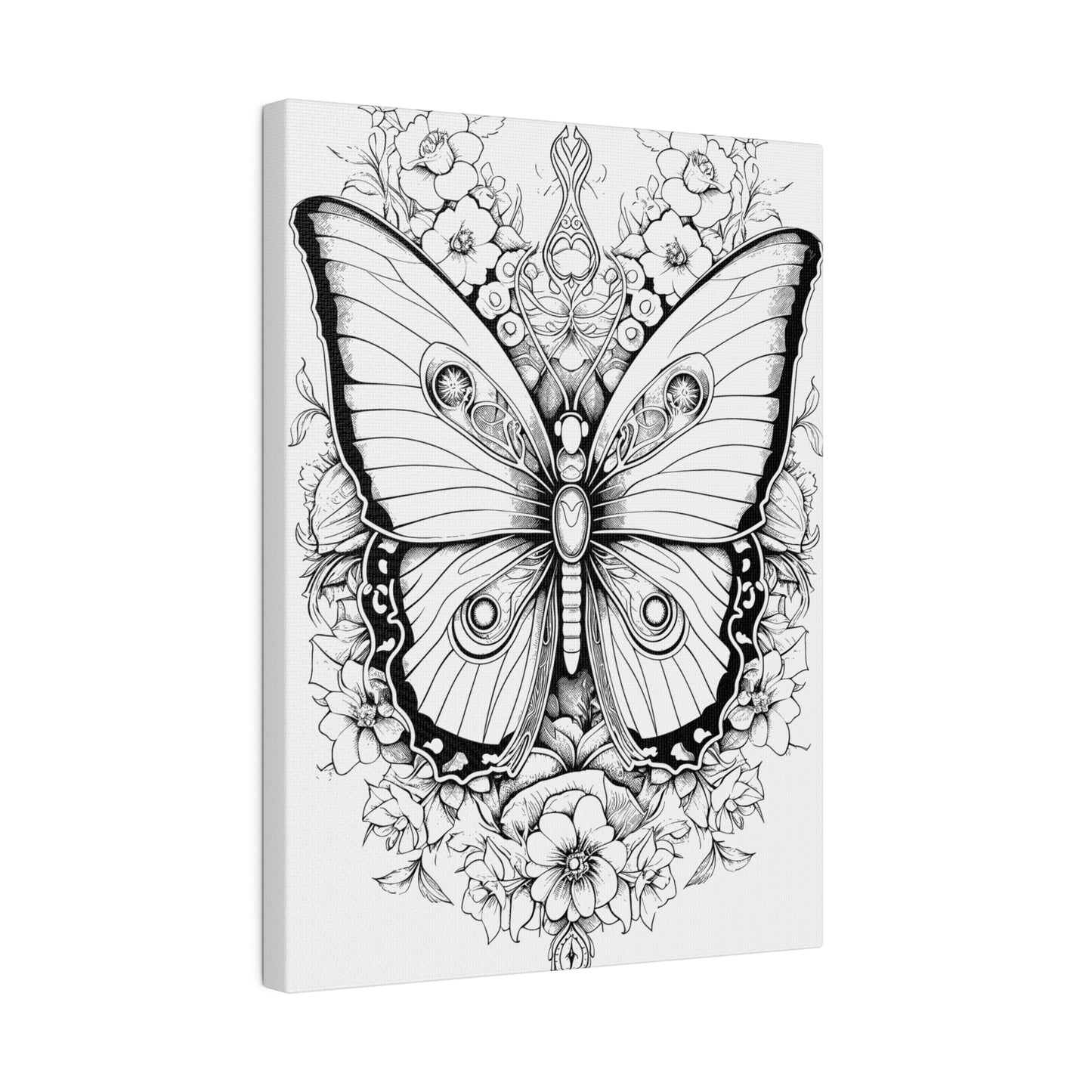 Butterfly Coloring Canvas, Stretched, 0.75"