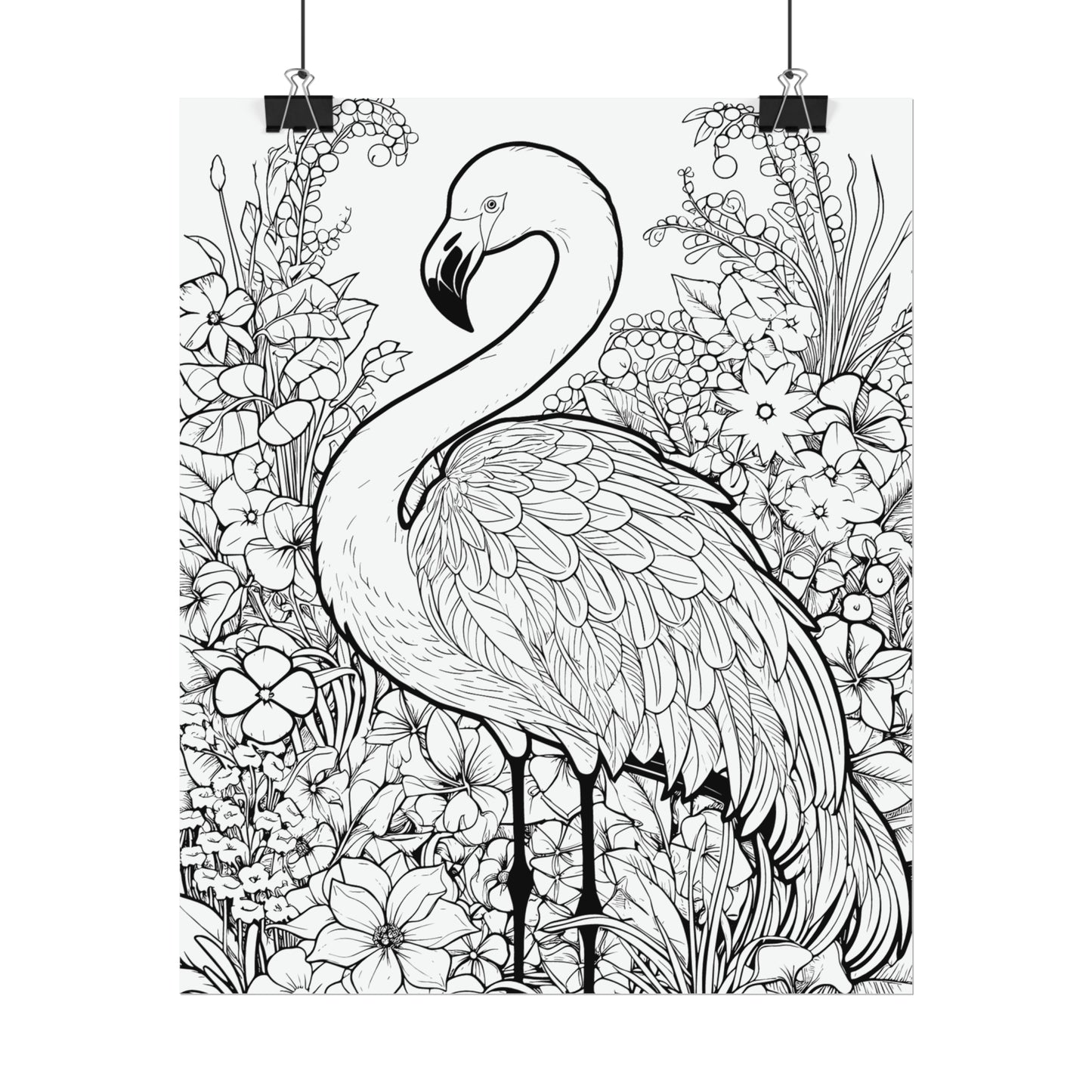 Flamingo Exotic Bird Coloring Art Posters