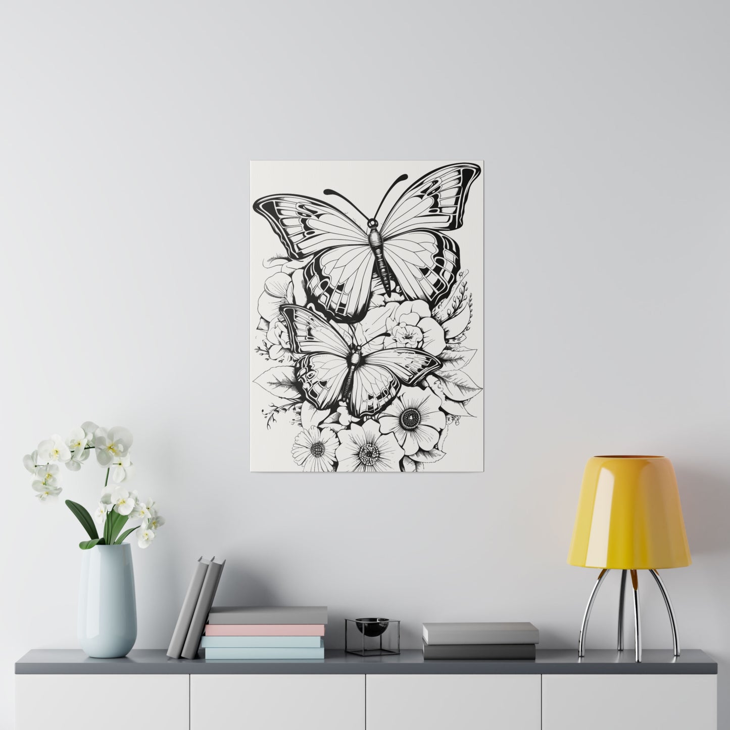 Butterfly Coloring Canvas, Stretched, 0.75"