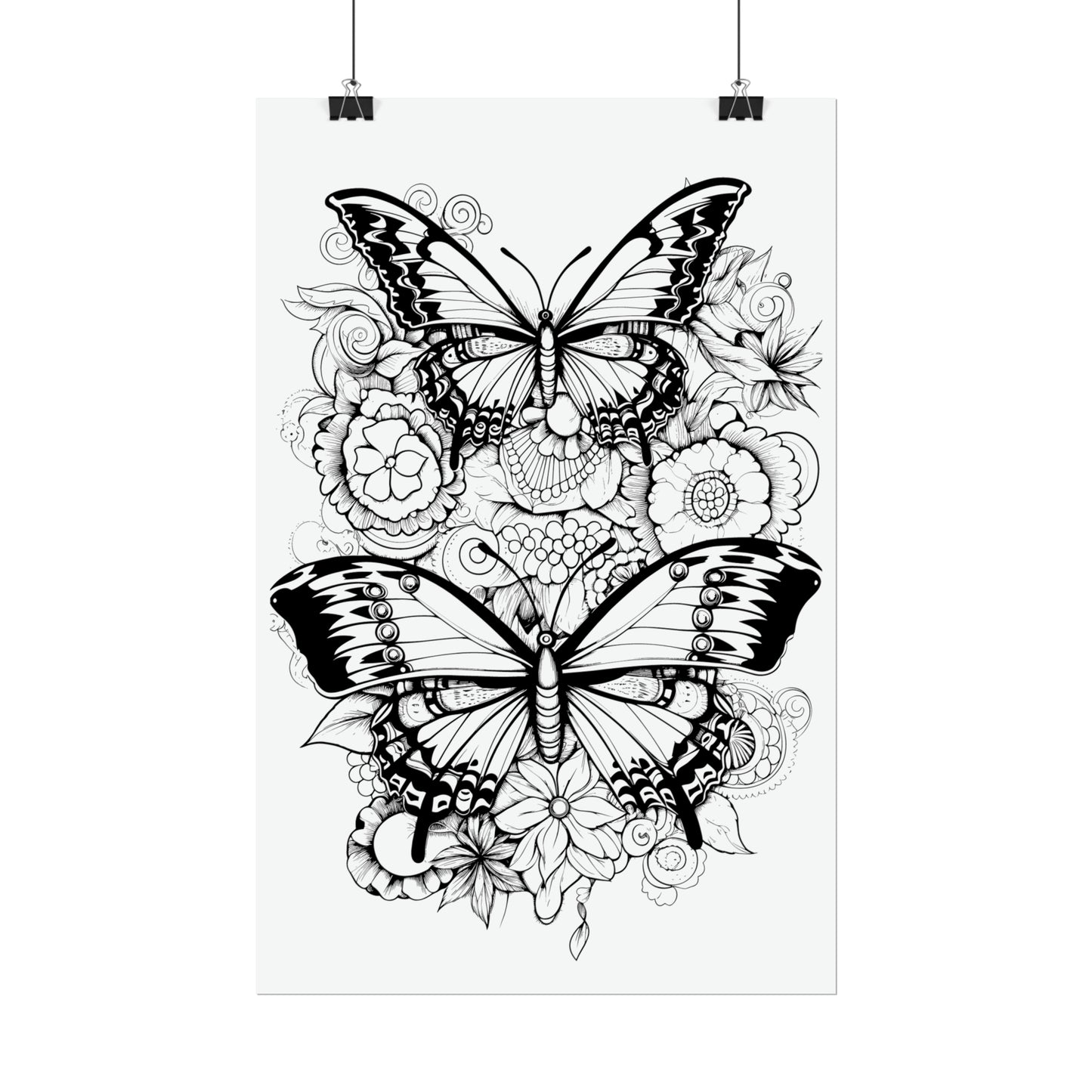 Butterfly Coloring Art Posters