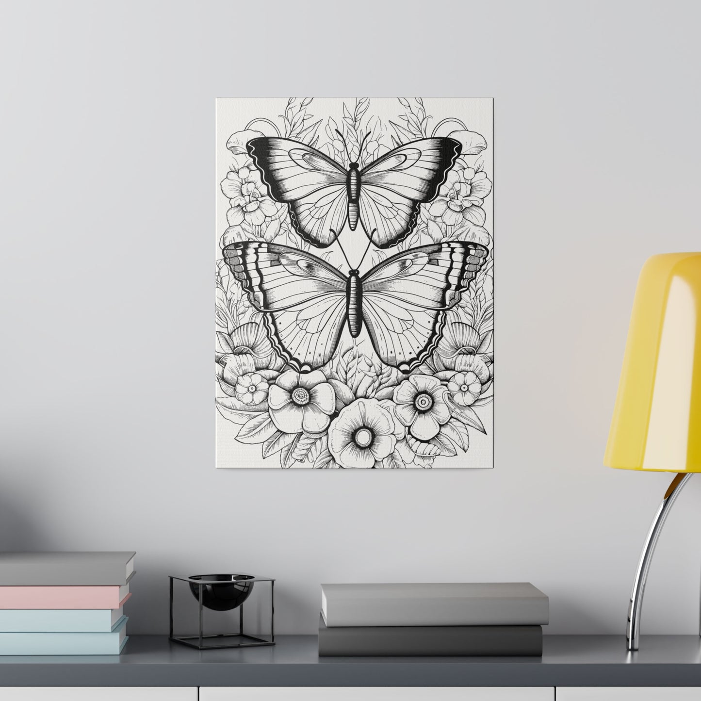 Butterfly Coloring Canvas, Stretched, 0.75"