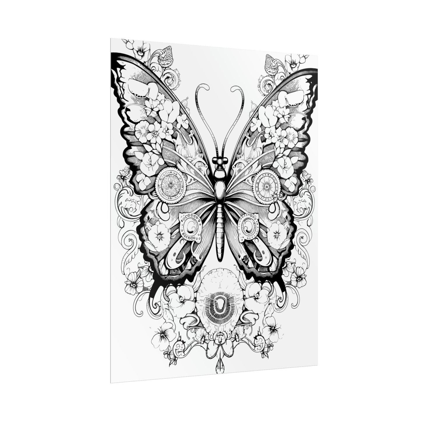 Butterfly Coloring Art Posters