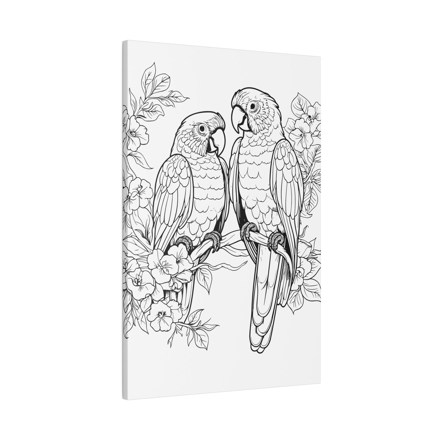 Lovebirds Coloring Canvas, Stretched, 0.75"