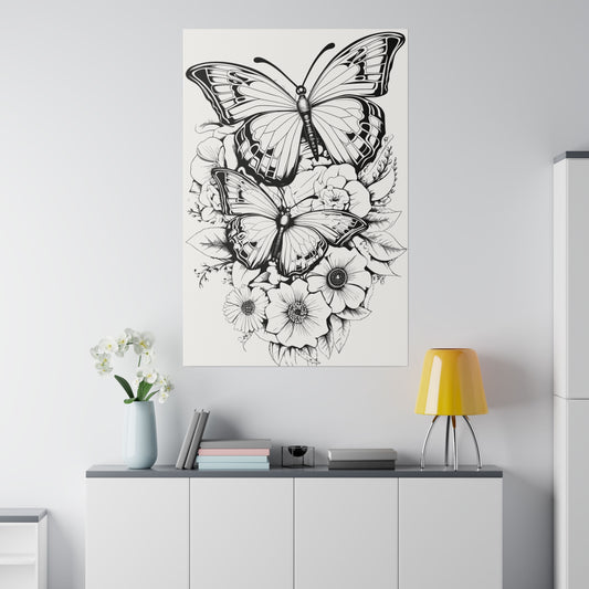 Butterfly Coloring Canvas, Stretched, 0.75"