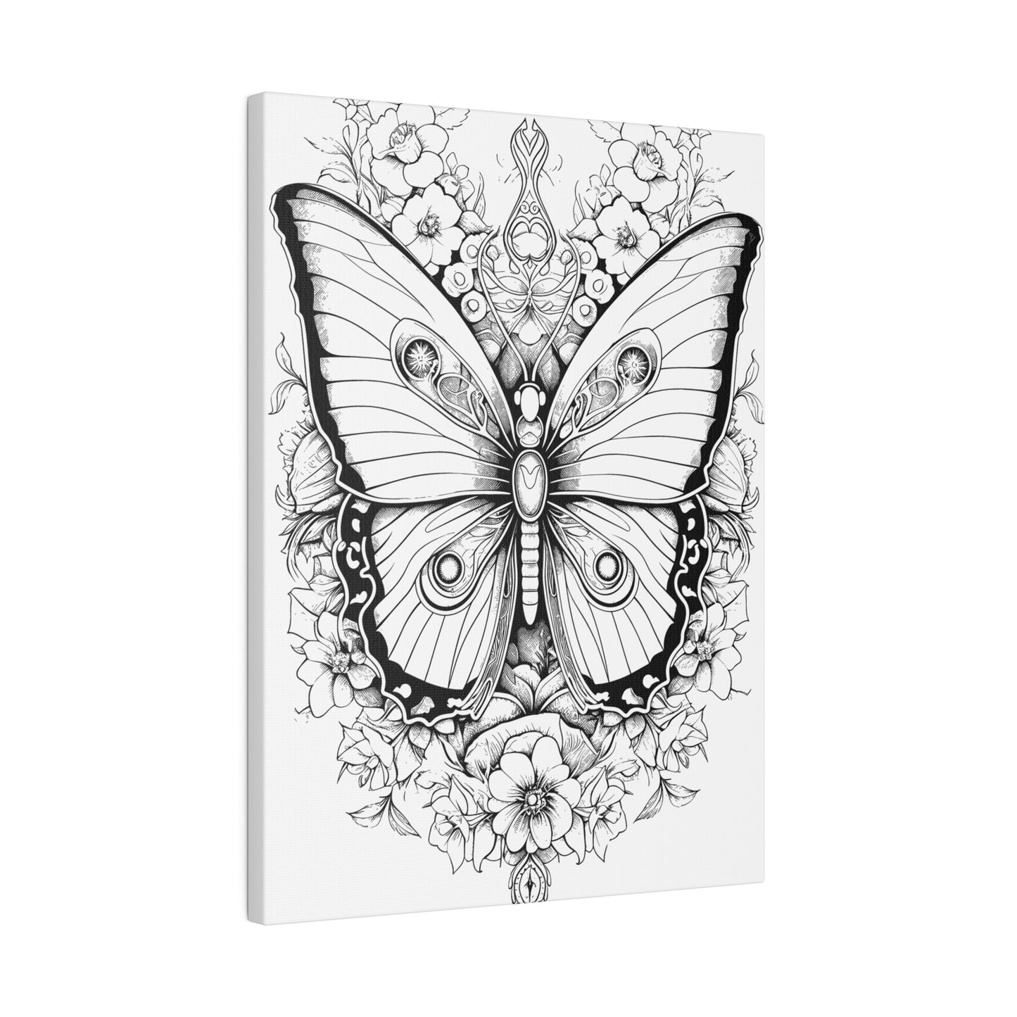 Butterfly Coloring Canvas, Stretched, 0.75"