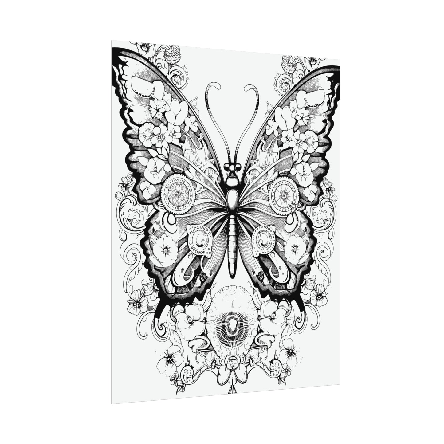 Butterfly Coloring Art Posters