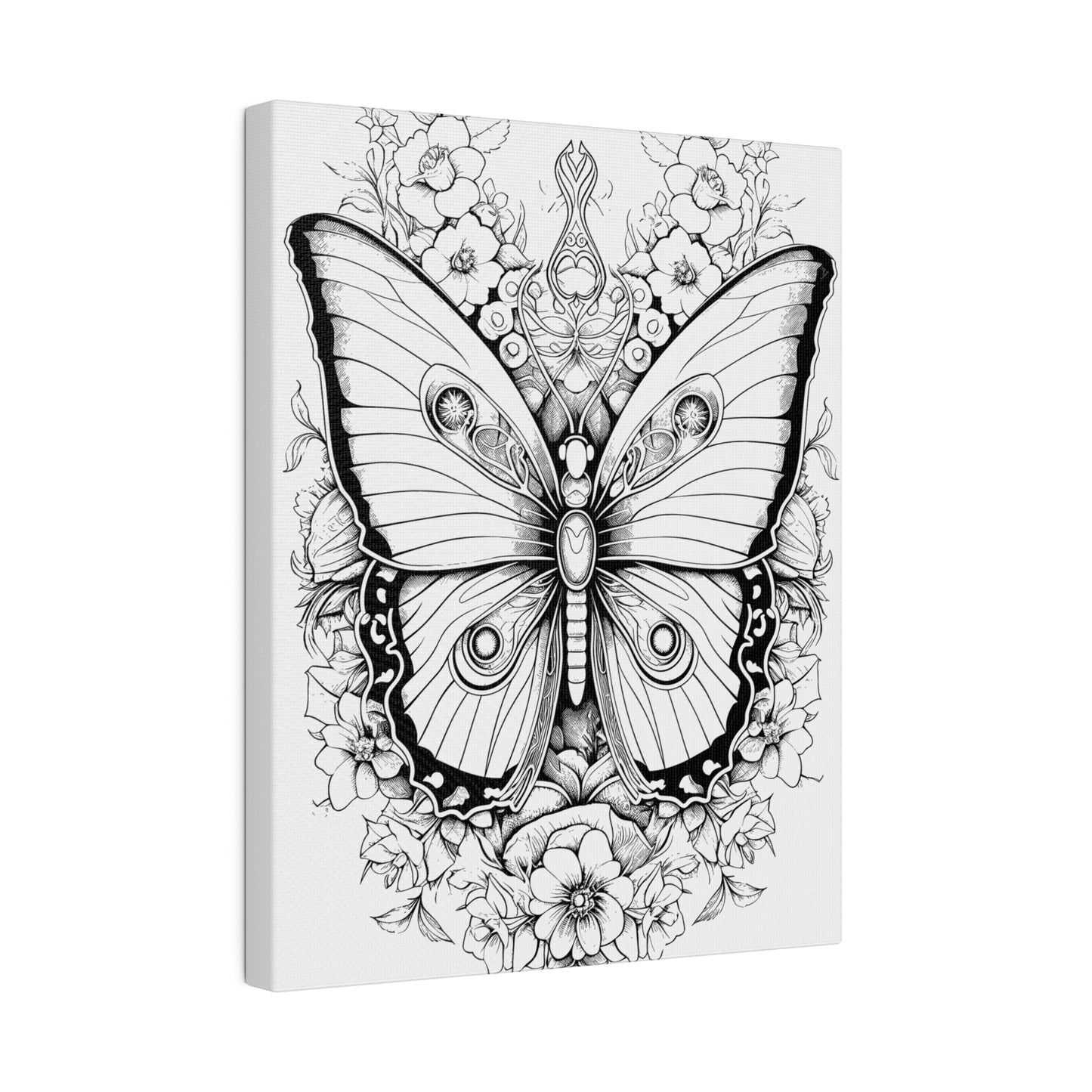 Butterfly Coloring Canvas, Stretched, 0.75"