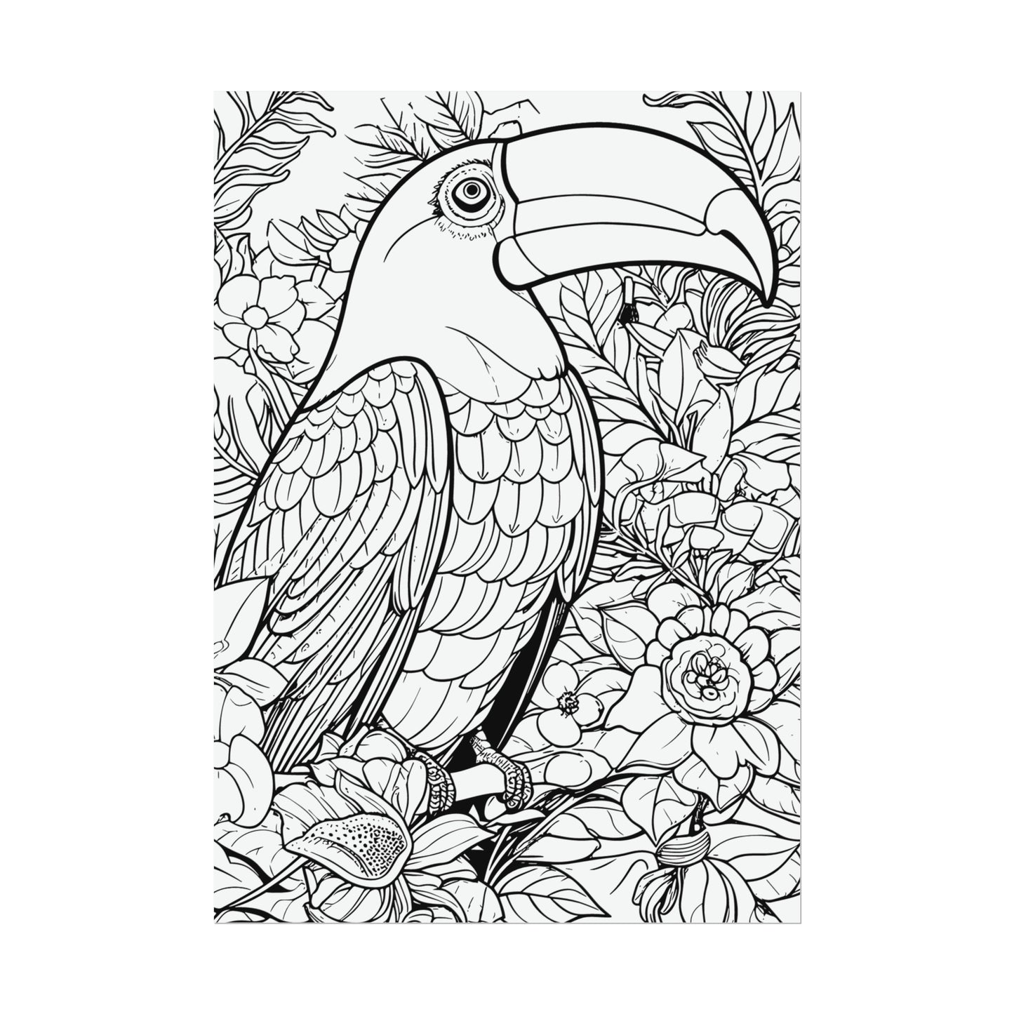 Toucan Exotic Birds Coloring Art Posters