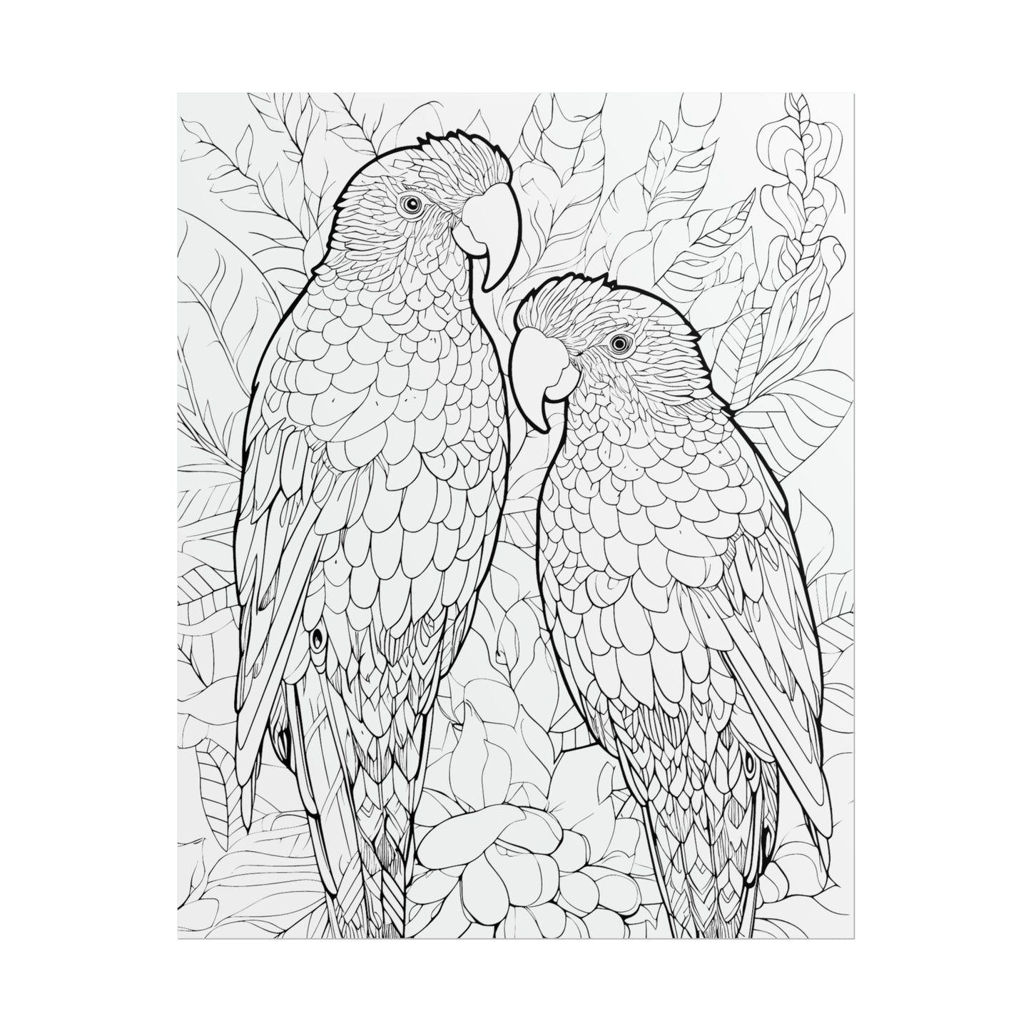 Amazon Parrots Exotic Bird Coloring Art Posters