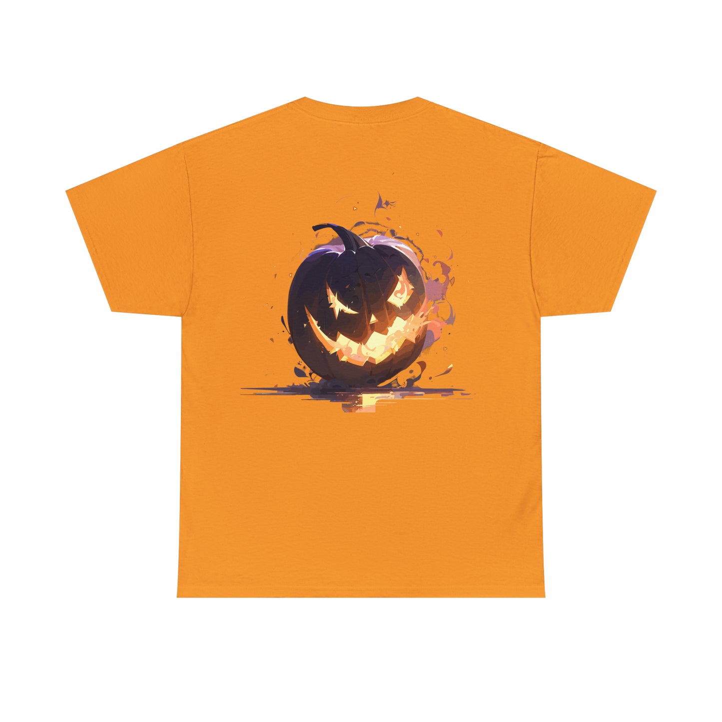 Halloween Scary Pumpkin Unisex Heavy Cotton Tee