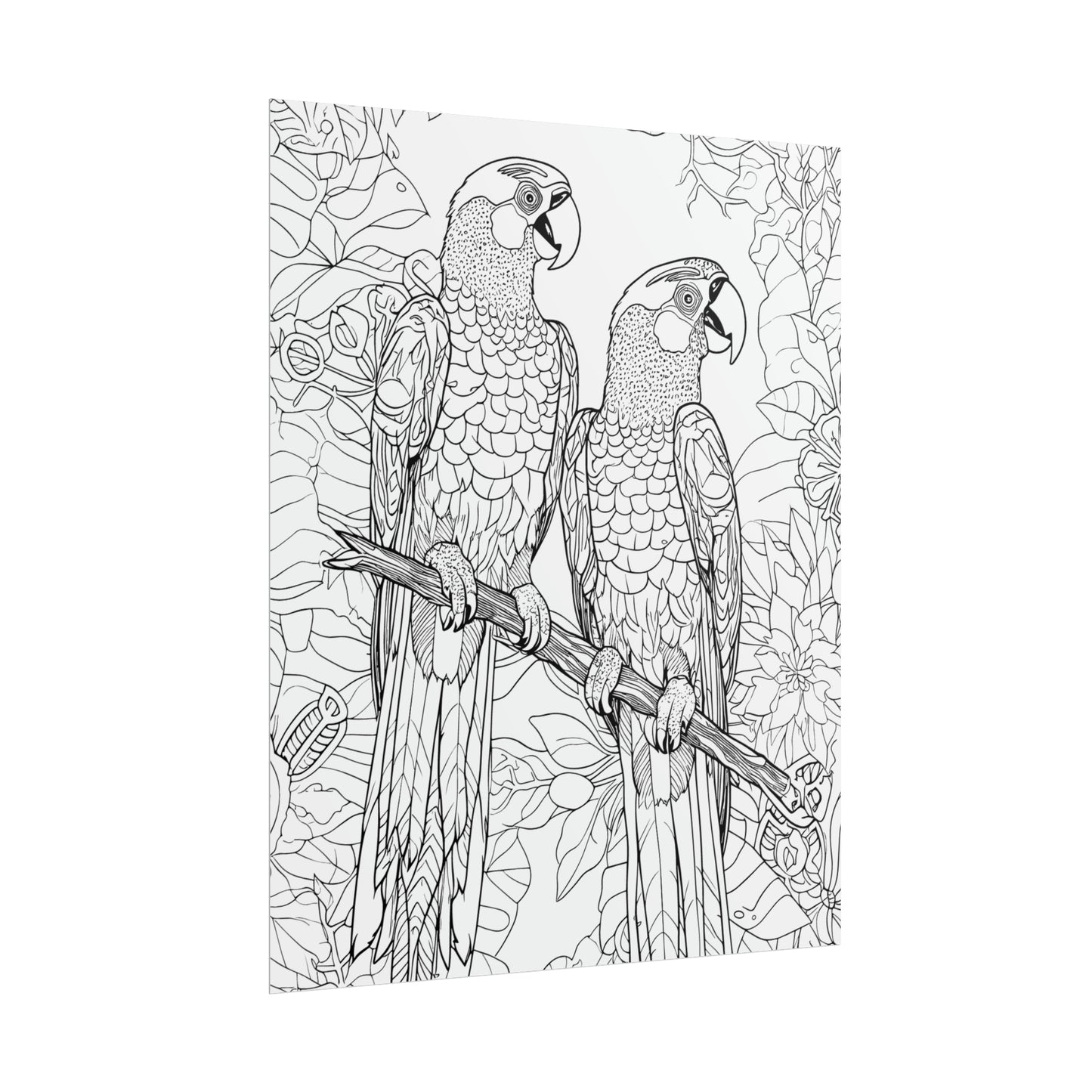 Macaw Parrots Exotic Bird Coloring Art Posters