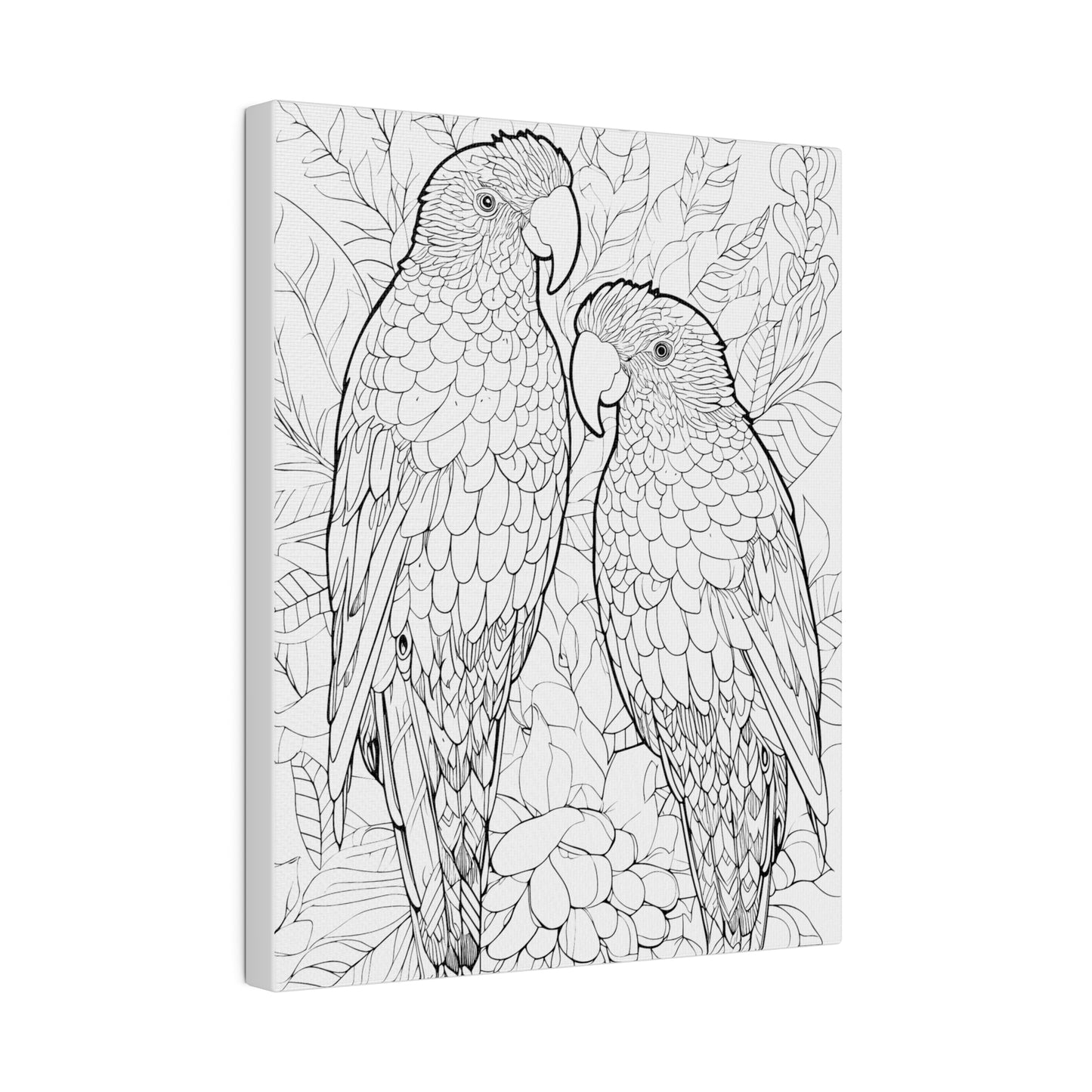 Amazon Parrots Coloring Canvas, Stretched, 0.75"