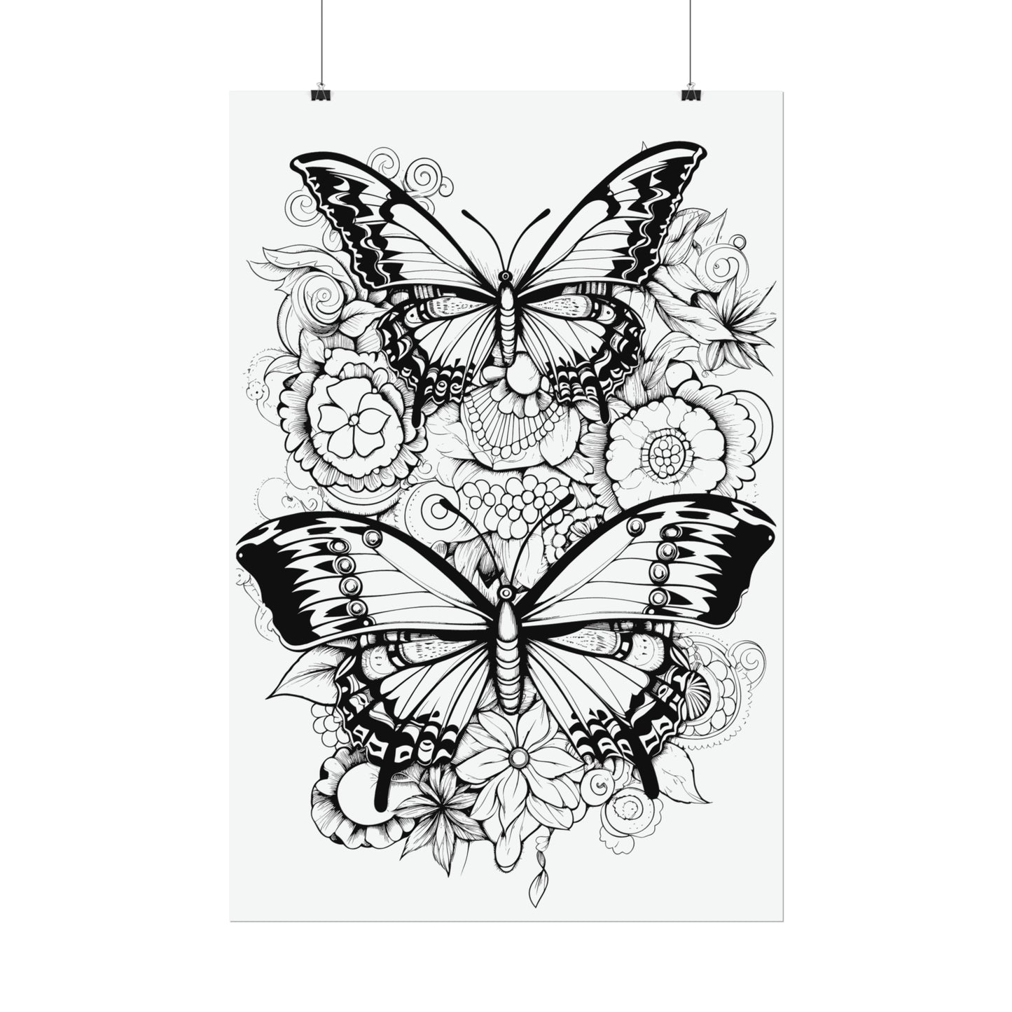 Butterfly Coloring Art Posters