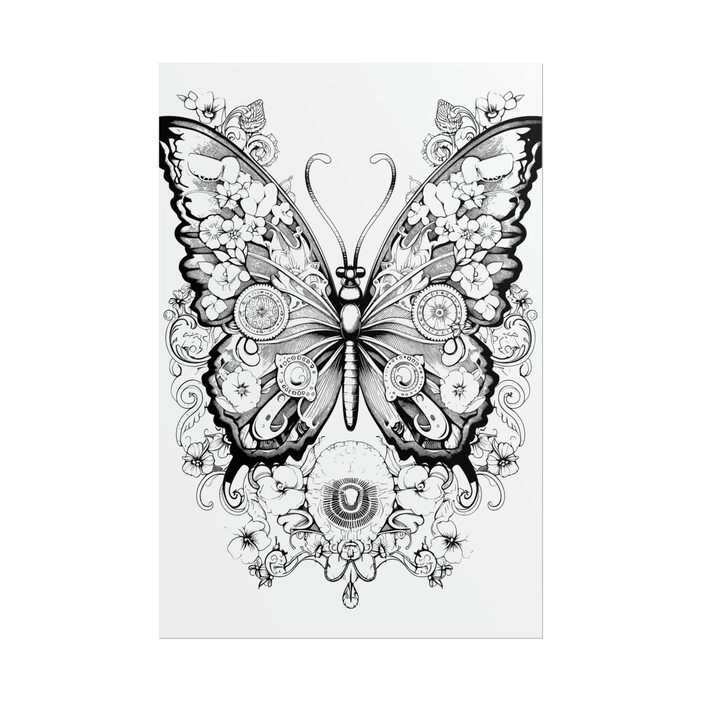 Butterfly Coloring Art Posters