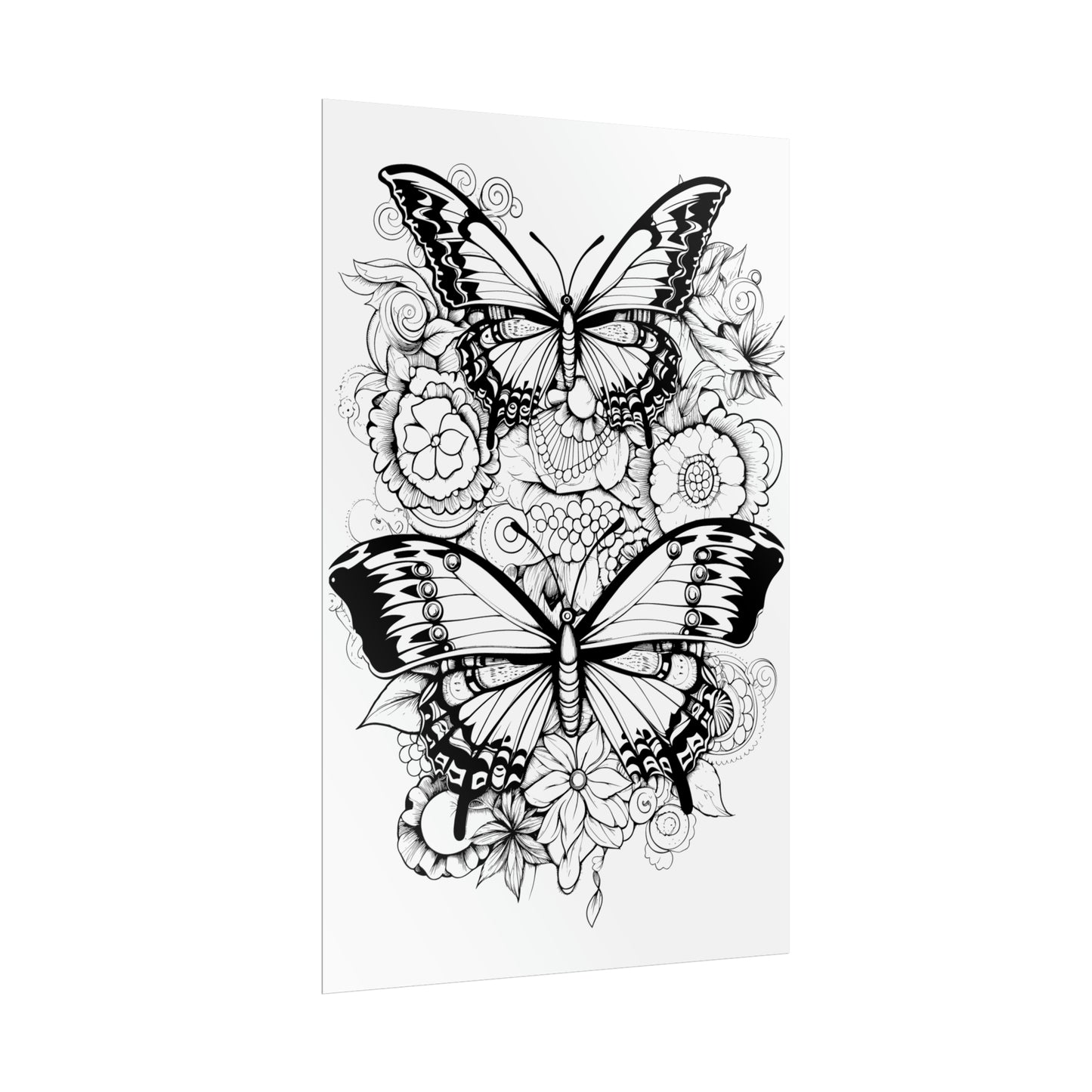 Butterfly Coloring Art Posters