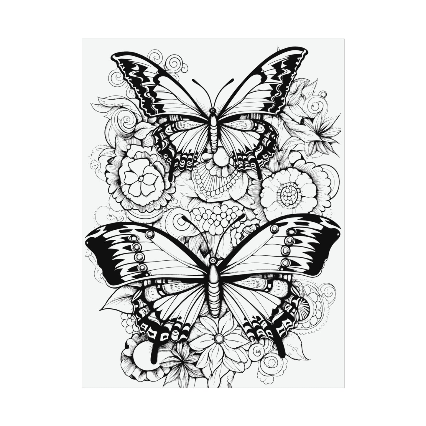 Butterfly Coloring Art Posters