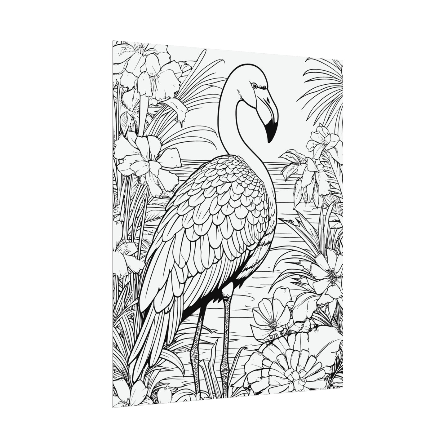 Flamingo Exotic Bird Coloring Art Posters